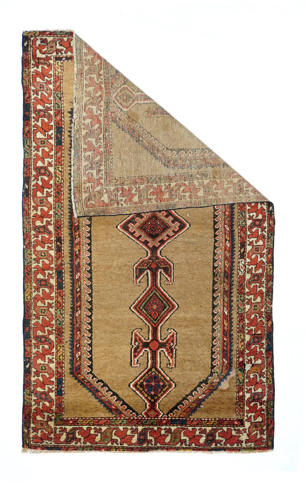 Antique Sarab rug measures 3'7'' x 6'8''.