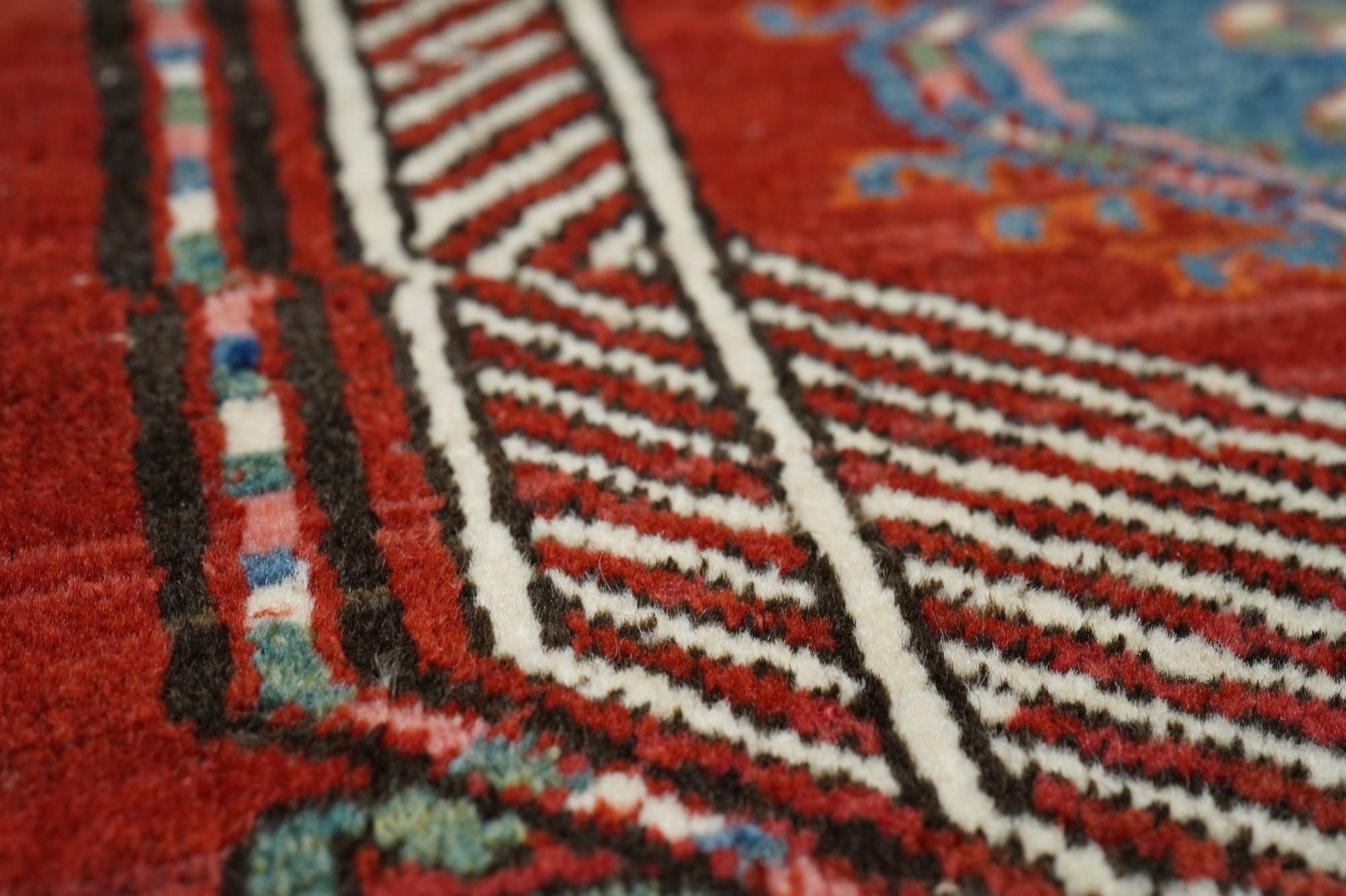 Laine Tapis Sarab ancien de 3'8'' x 4'3'' cm en vente