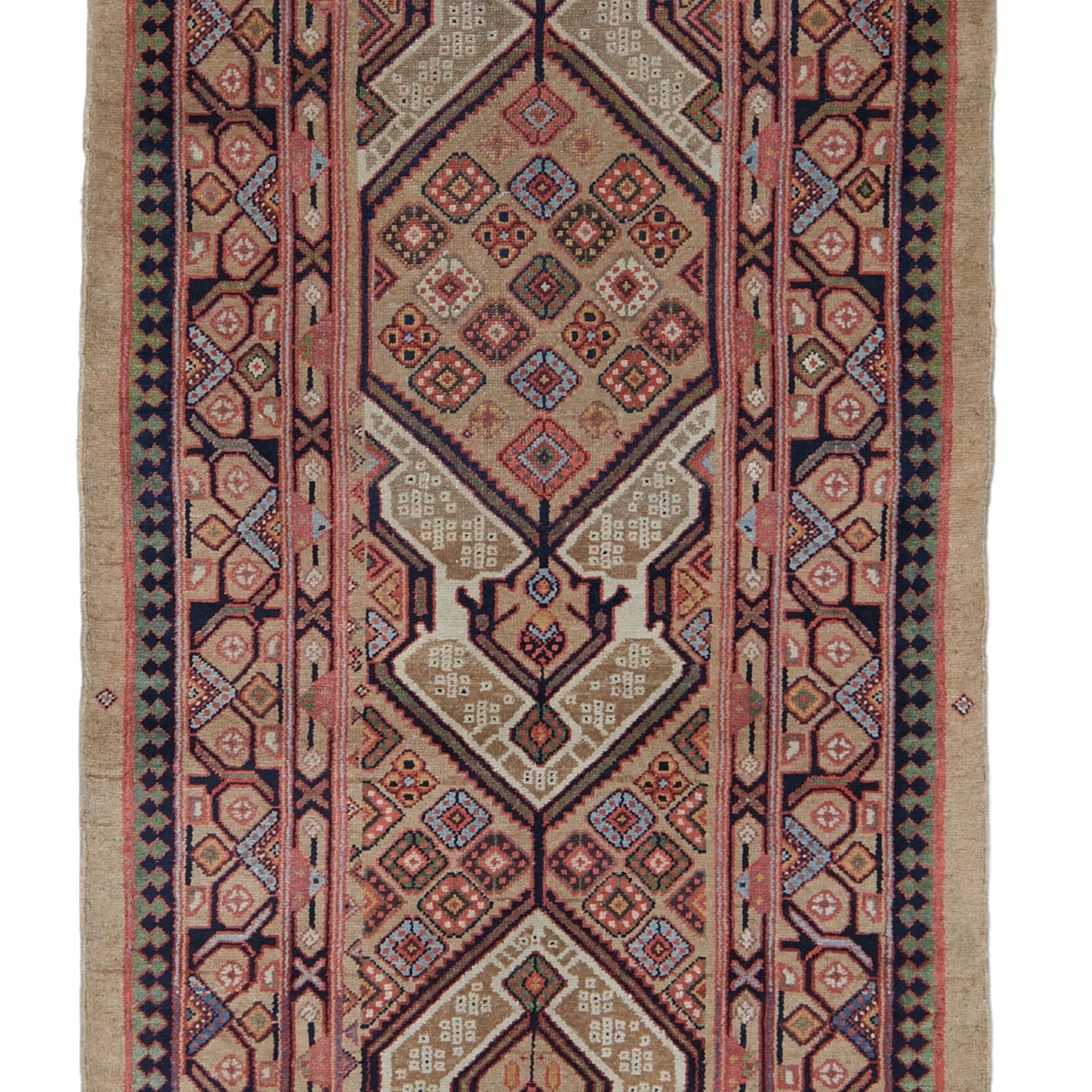 Azerbaijani Antique Sarab Runner - 19th Century Runner, Handmade Rug, Wool Runner For Sale