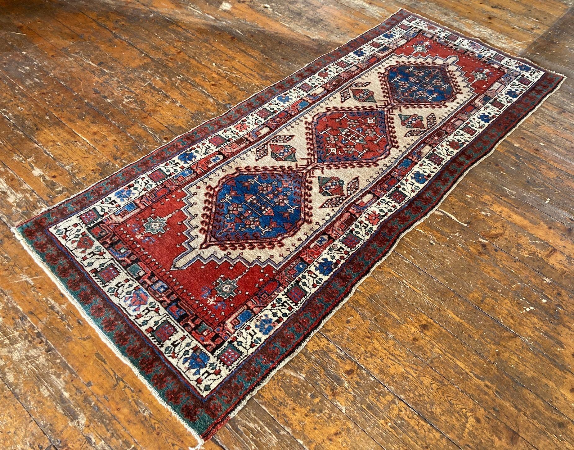 Early 20th Century Antique Sarab Runner 2.22m x 0.89m For Sale
