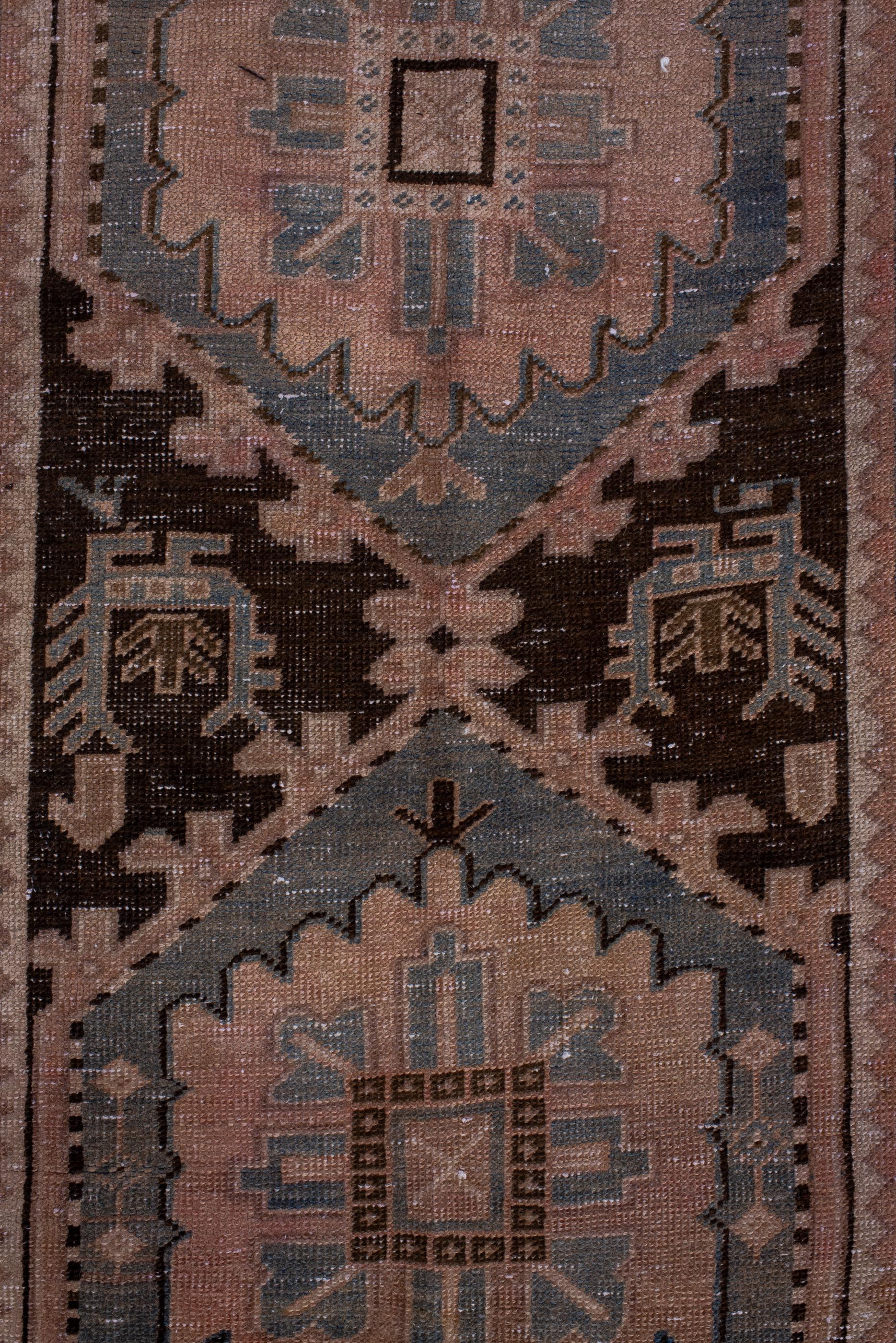 Hand-Knotted Antique Sarab Runner with Dark Field and Floral Designs, Circa 1900's