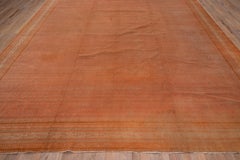 Antique Saraband Design Carpet, Orange Tones, Indian Origin, circa 1920s