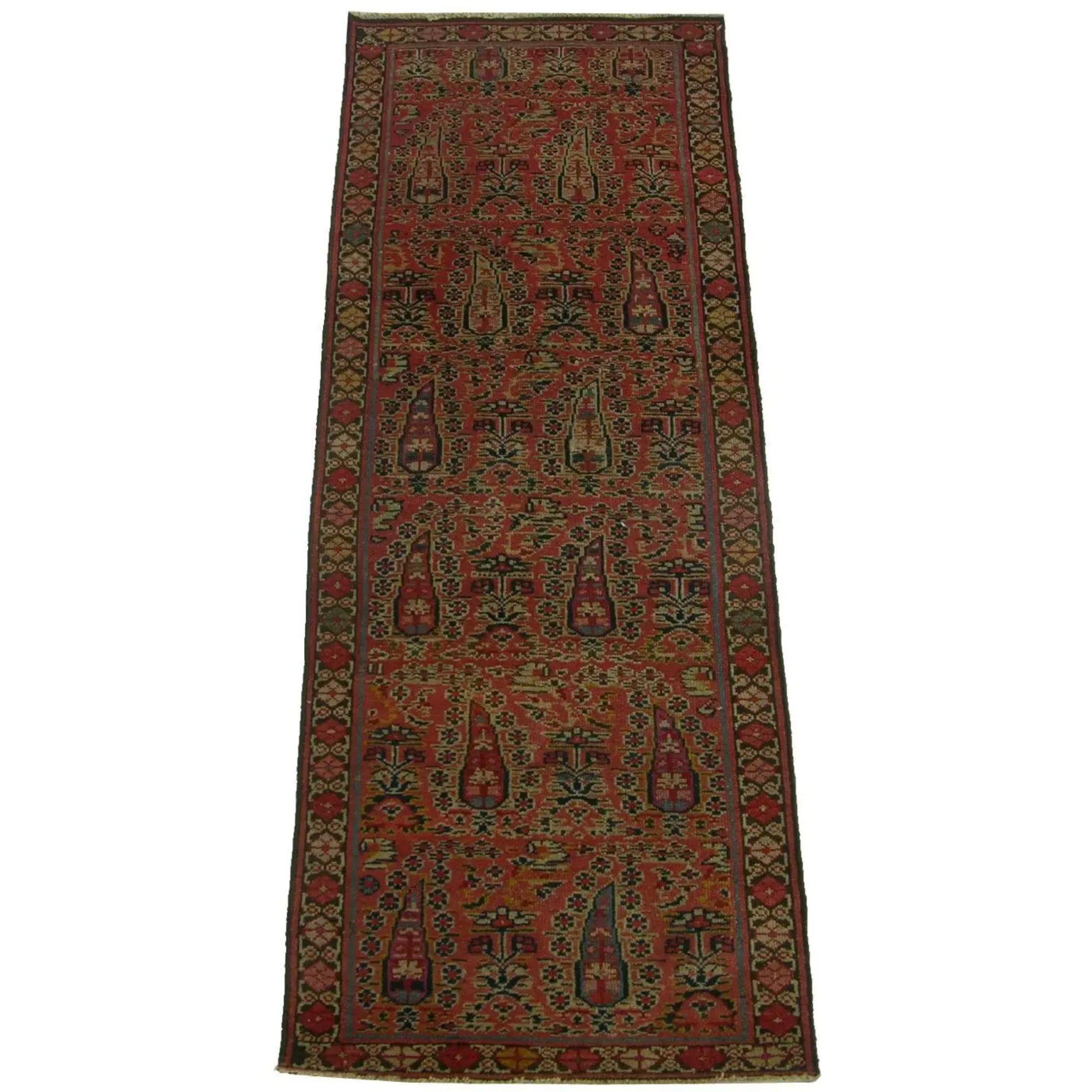 Early 20th Century Antique Saraband Runner Rug 5'4'' X 2'2'' For Sale