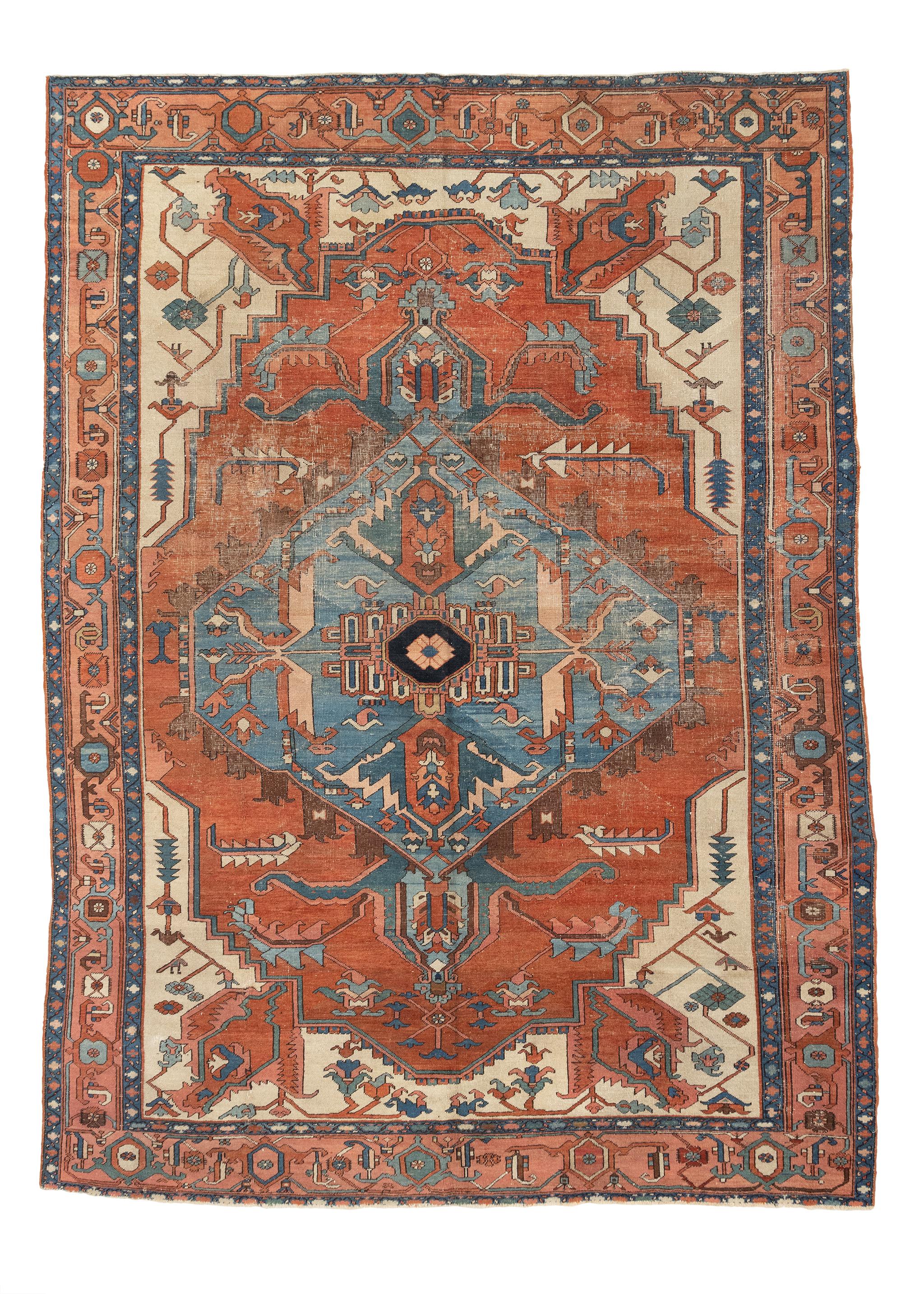 Antique Sarapi Rug circa 1880's For Sale at 1stDibs