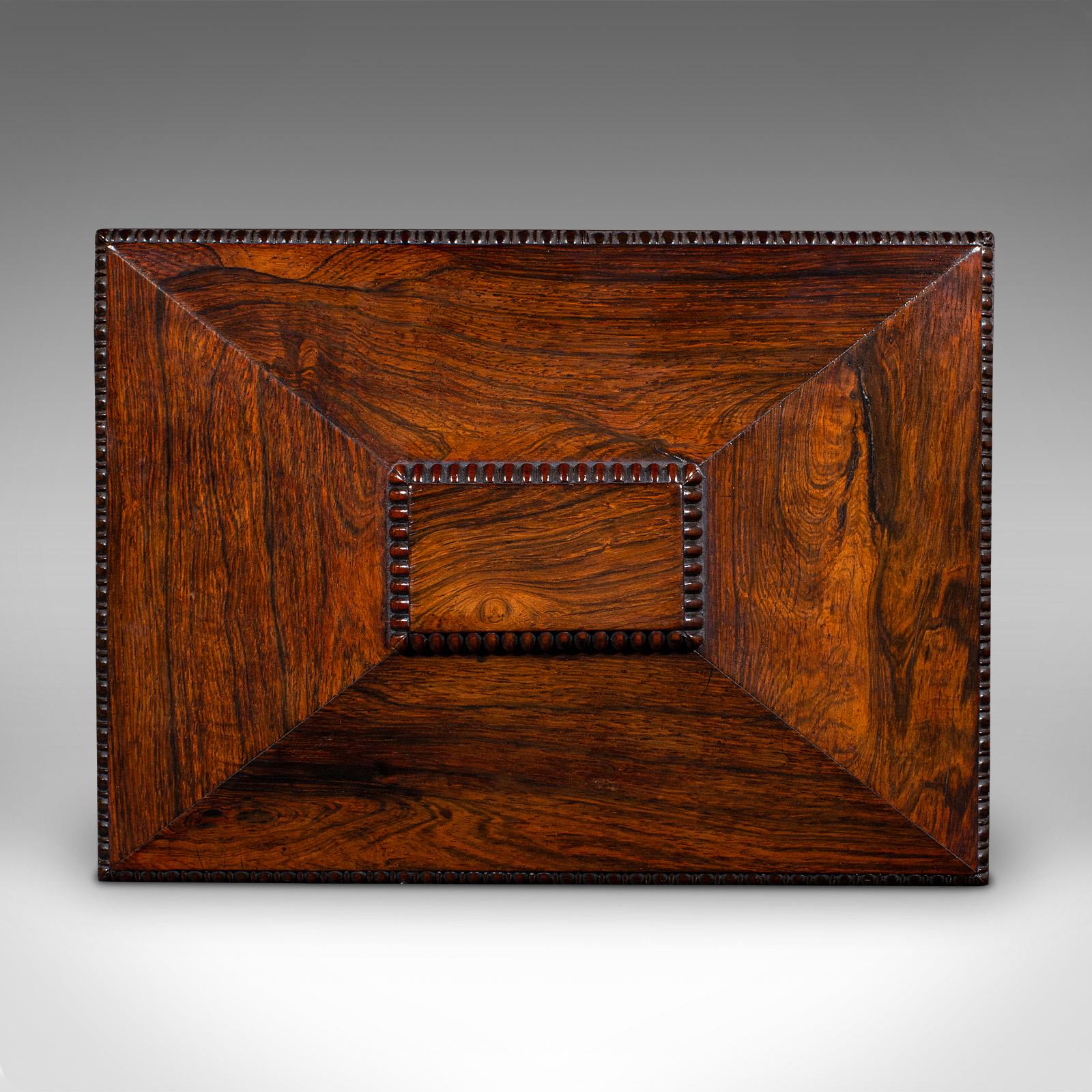 Antiguo Sarcófago Caja de Recuerdos, Inglés, Forrado de Terciopelo, Caja de Guantes, Regencia en venta 1