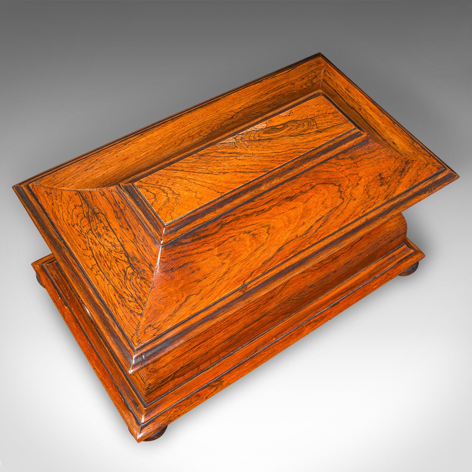 Ancienne boîte à thé à feuilles libres Sarcophagus, salle à dessin, anglaise, Régence, vers 1820 en vente 2