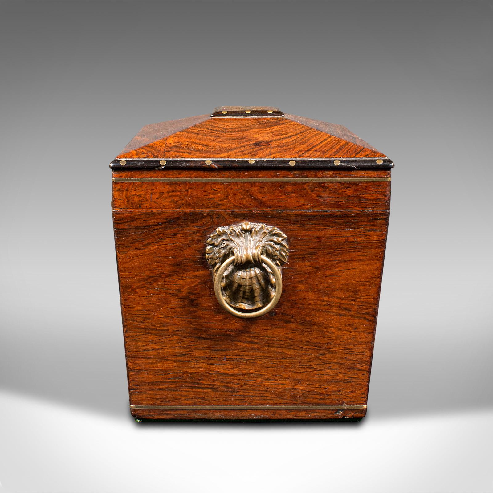 Antique Sarcophagus Tea Caddy, Anglo Indian, Colonial, Campaign, Victorian, 1850 In Good Condition For Sale In Hele, Devon, GB