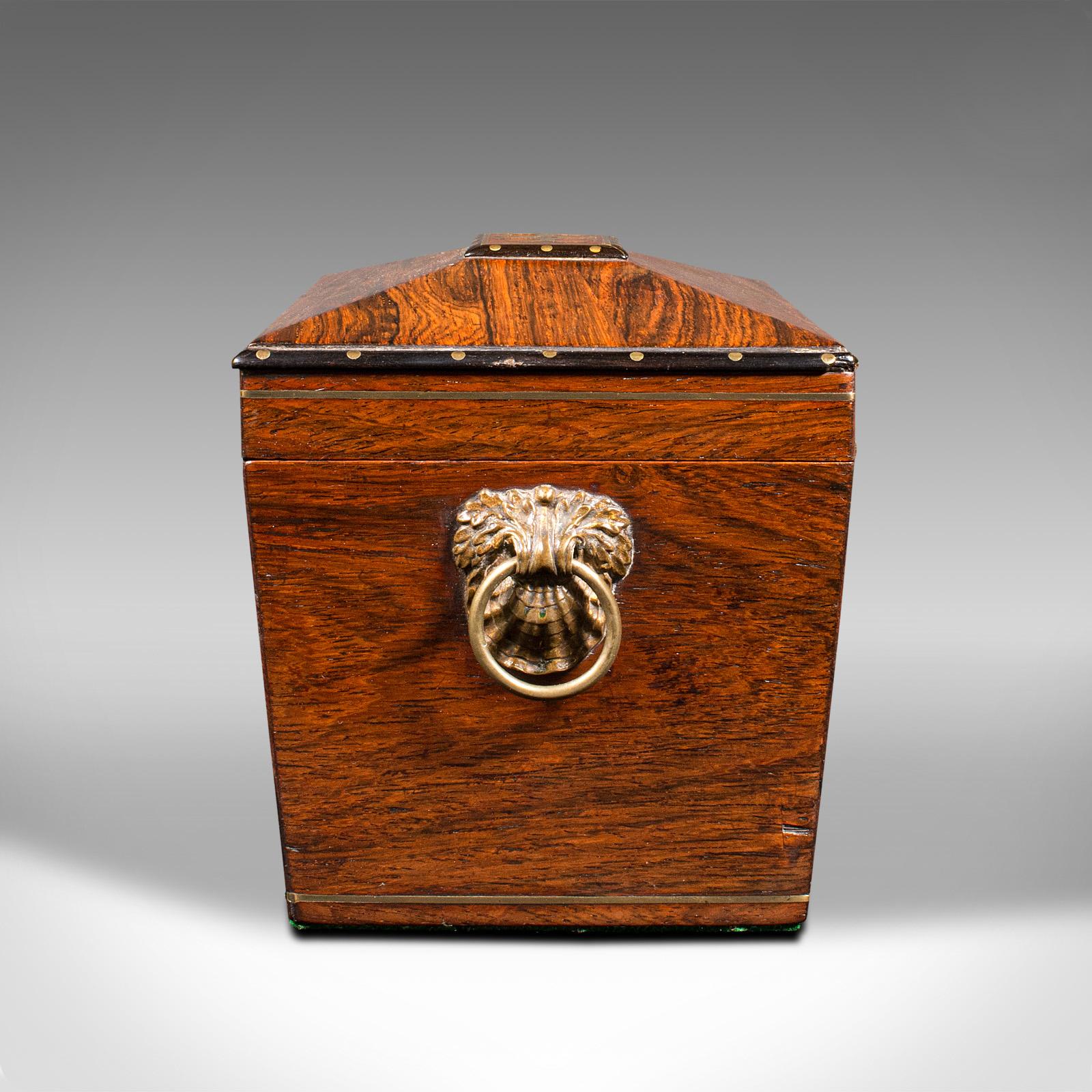 19th Century Antique Sarcophagus Tea Caddy, Anglo Indian, Colonial, Campaign, Victorian, 1850 For Sale