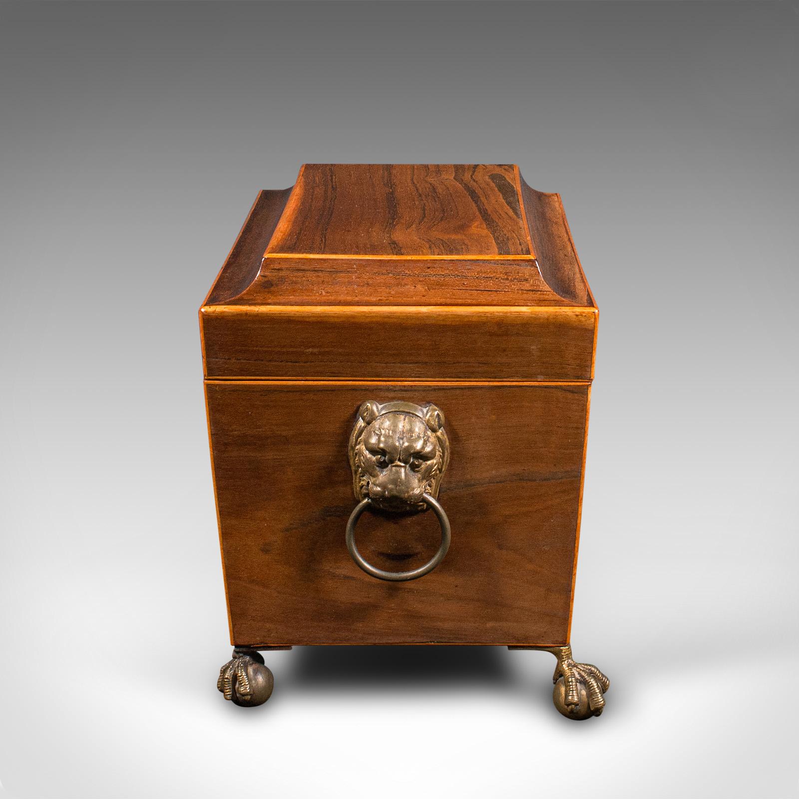 Boîte à thé antique en forme de sarcophage, anglaise, boîte, mélangeur de verre, Régence, vers 1820 Bon état - En vente à Hele, Devon, GB