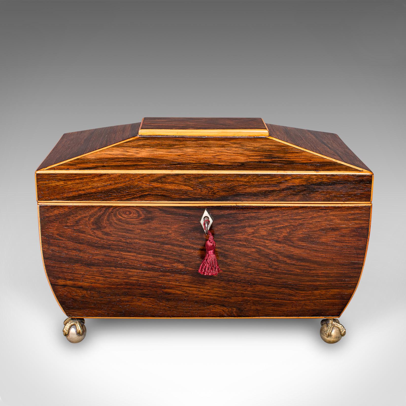Guglielmo IV Antico porta tè a sarcofago, inglese, contenitore per foglie sfuse, William IV, Circa 1835 in vendita
