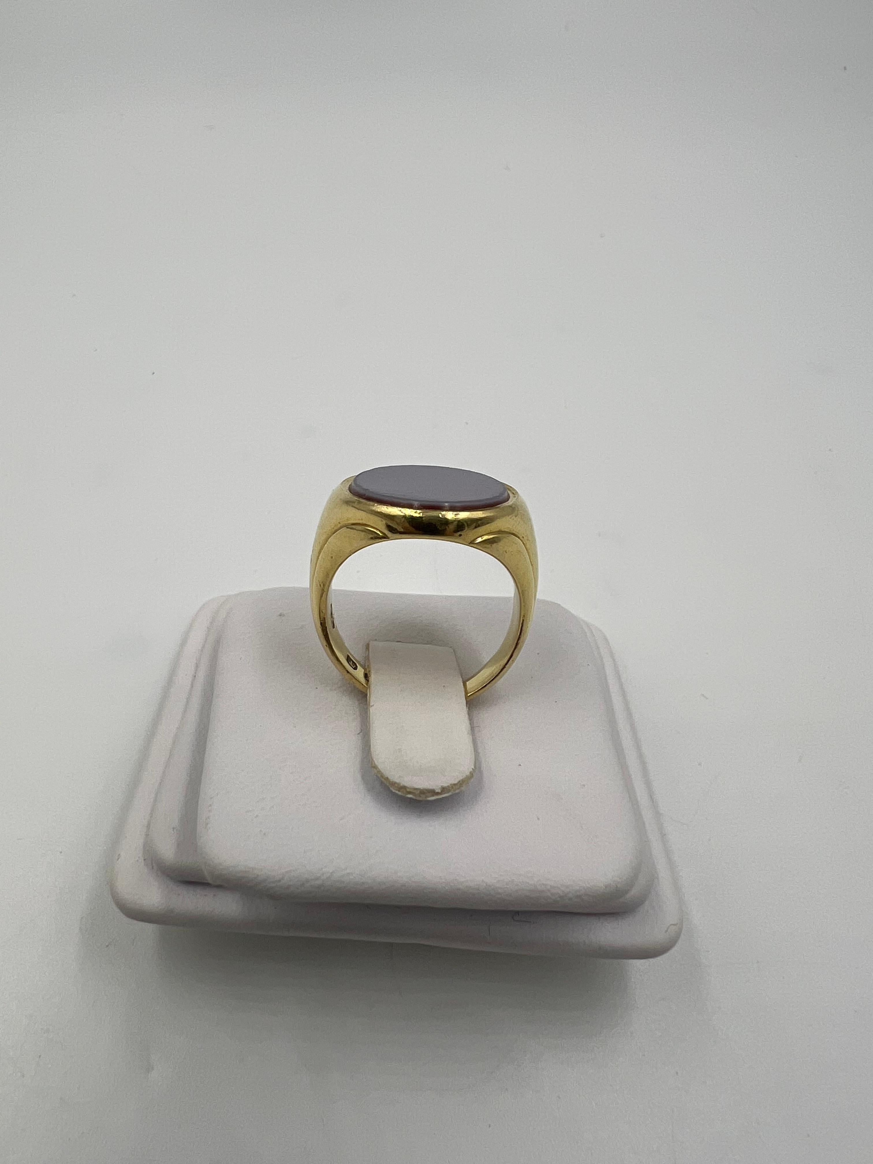 Antique Sardonyx Signet 18k Yellow Gold Ring Circa 1910 For Sale 5
