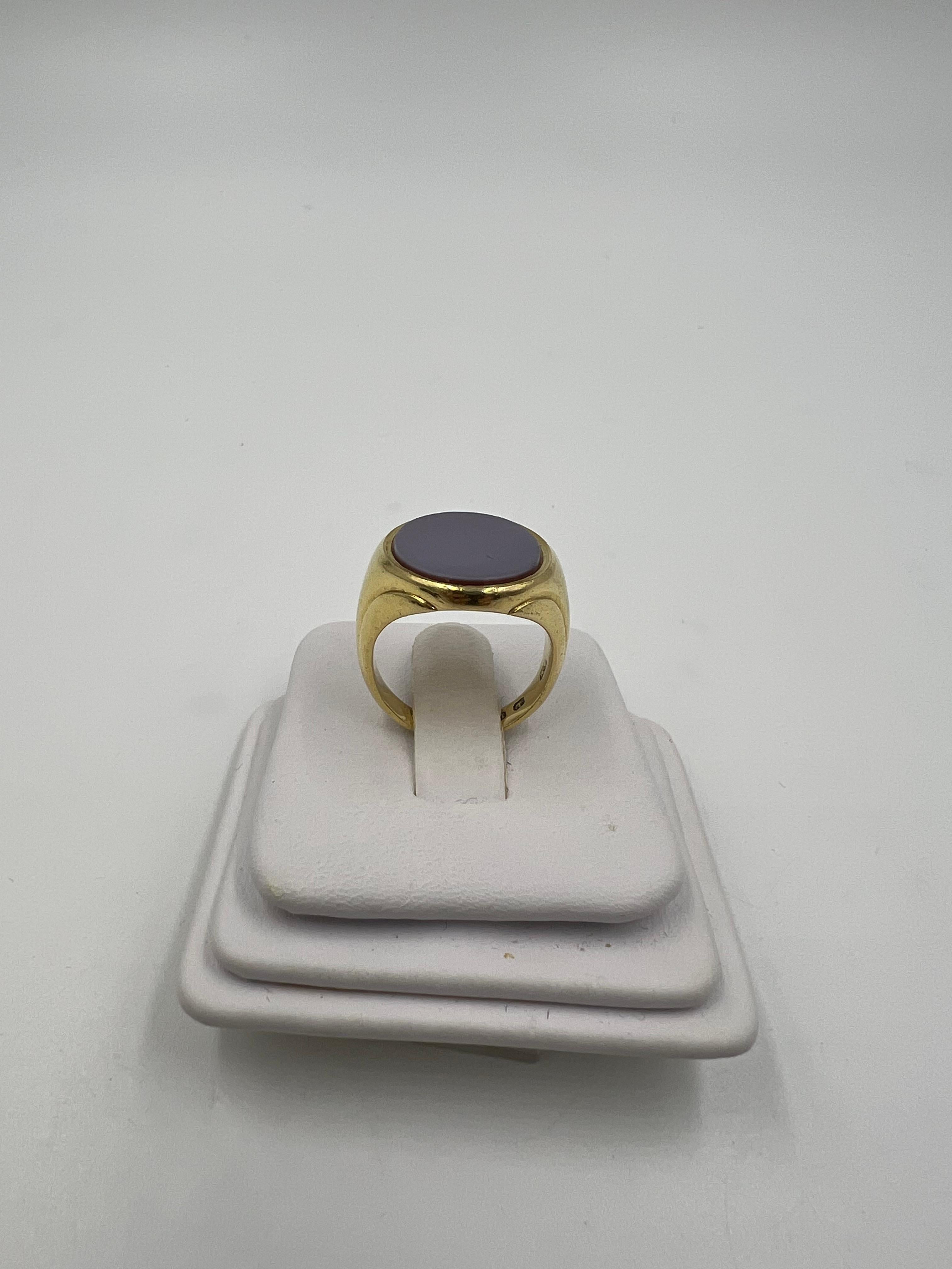 Antique Sardonyx Signet 18k Yellow Gold Ring Circa 1910 For Sale 6