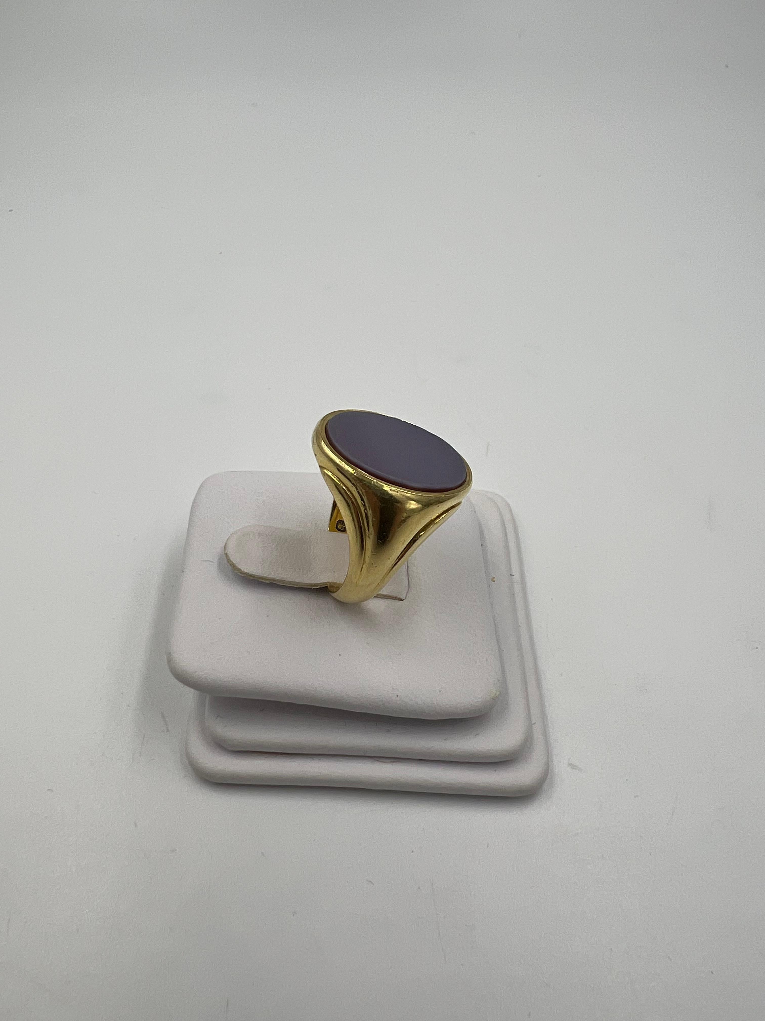 Antique Sardonyx Signet 18k Yellow Gold Ring Circa 1910 For Sale 3
