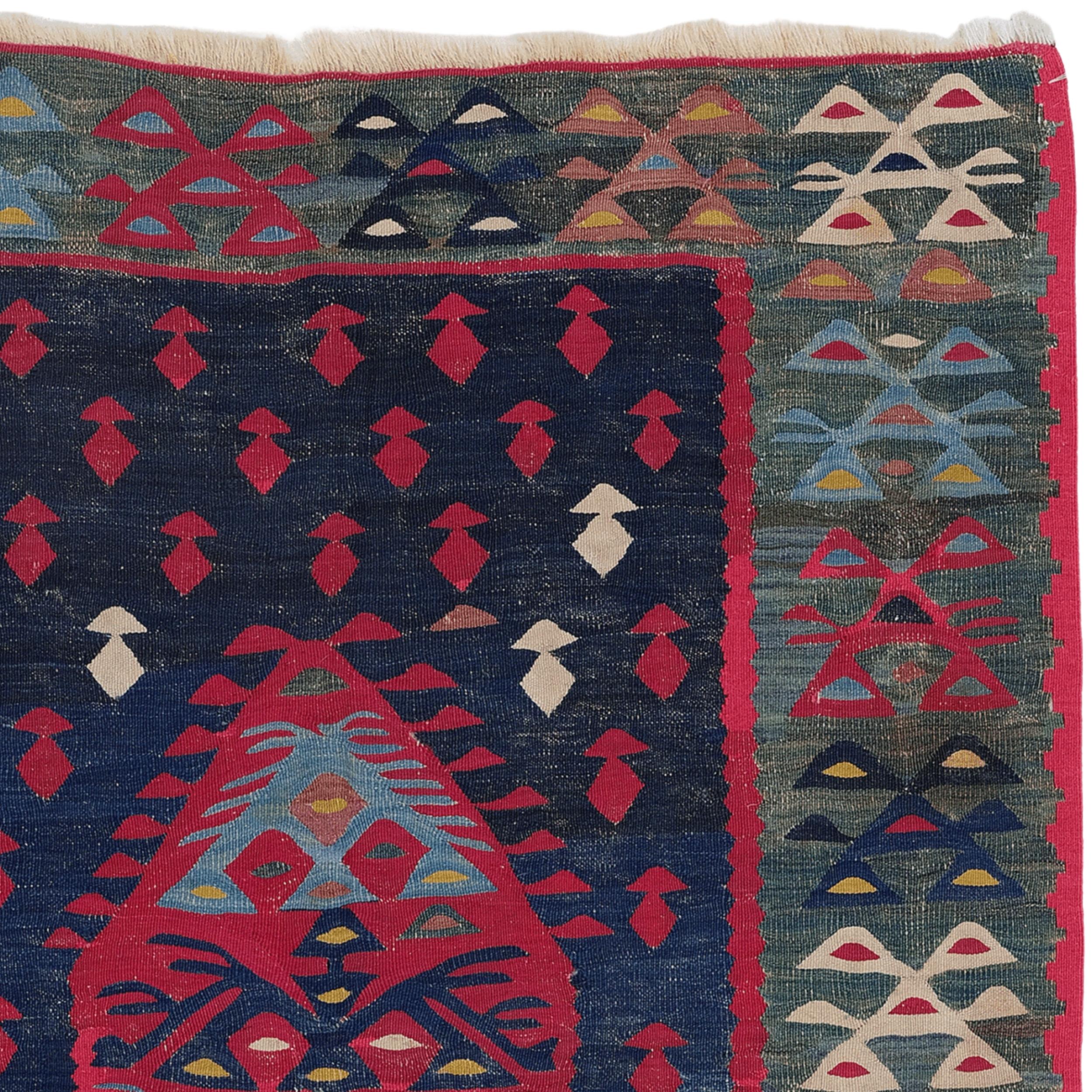 Noué à la main Kilim Sarkoy ancien en vente