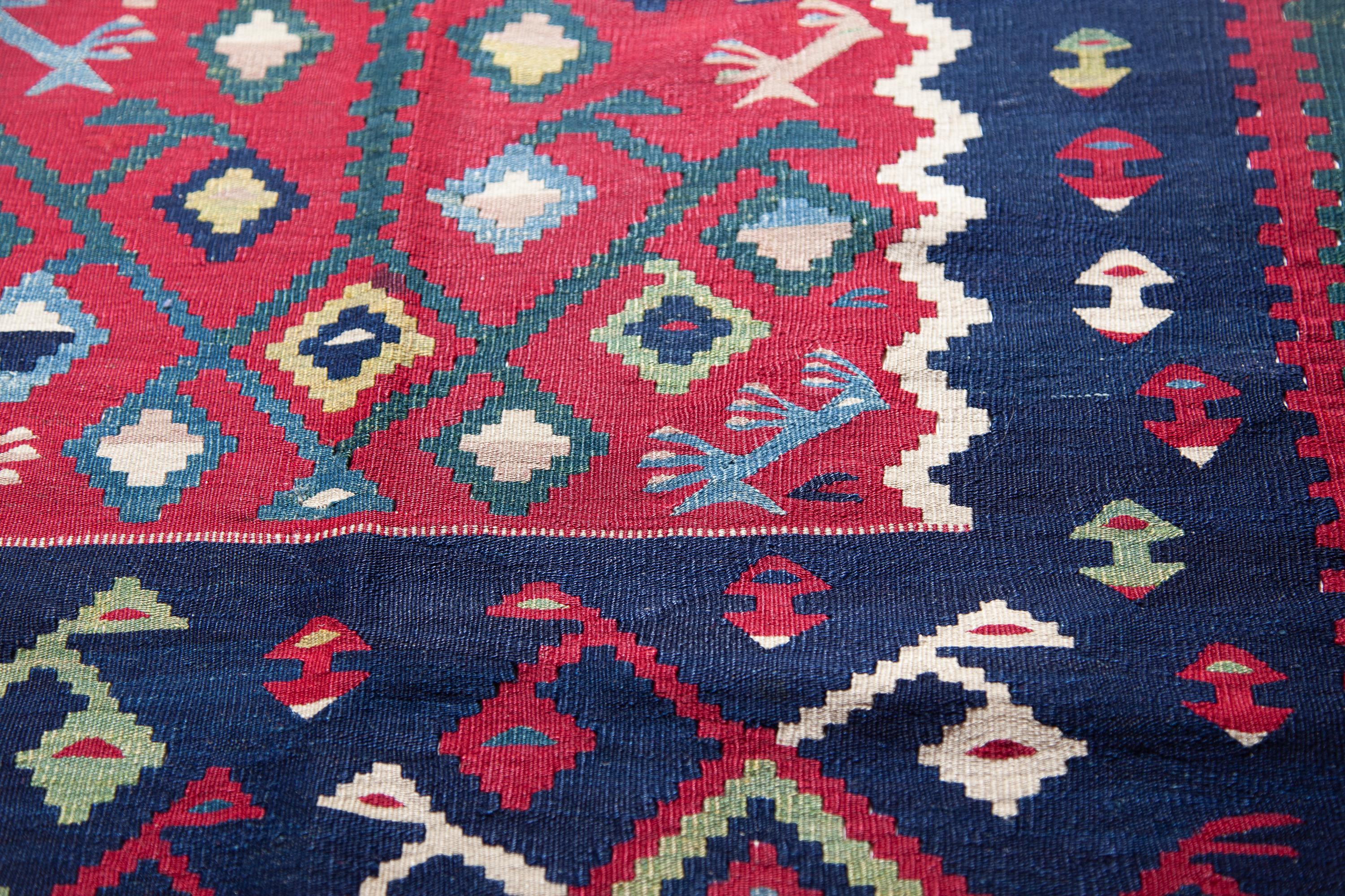 Antique Sarkoy Kilim Rug, Western Anatolian Turkish Carpet, Balkan Style Unique In Good Condition For Sale In Tokyo, JP