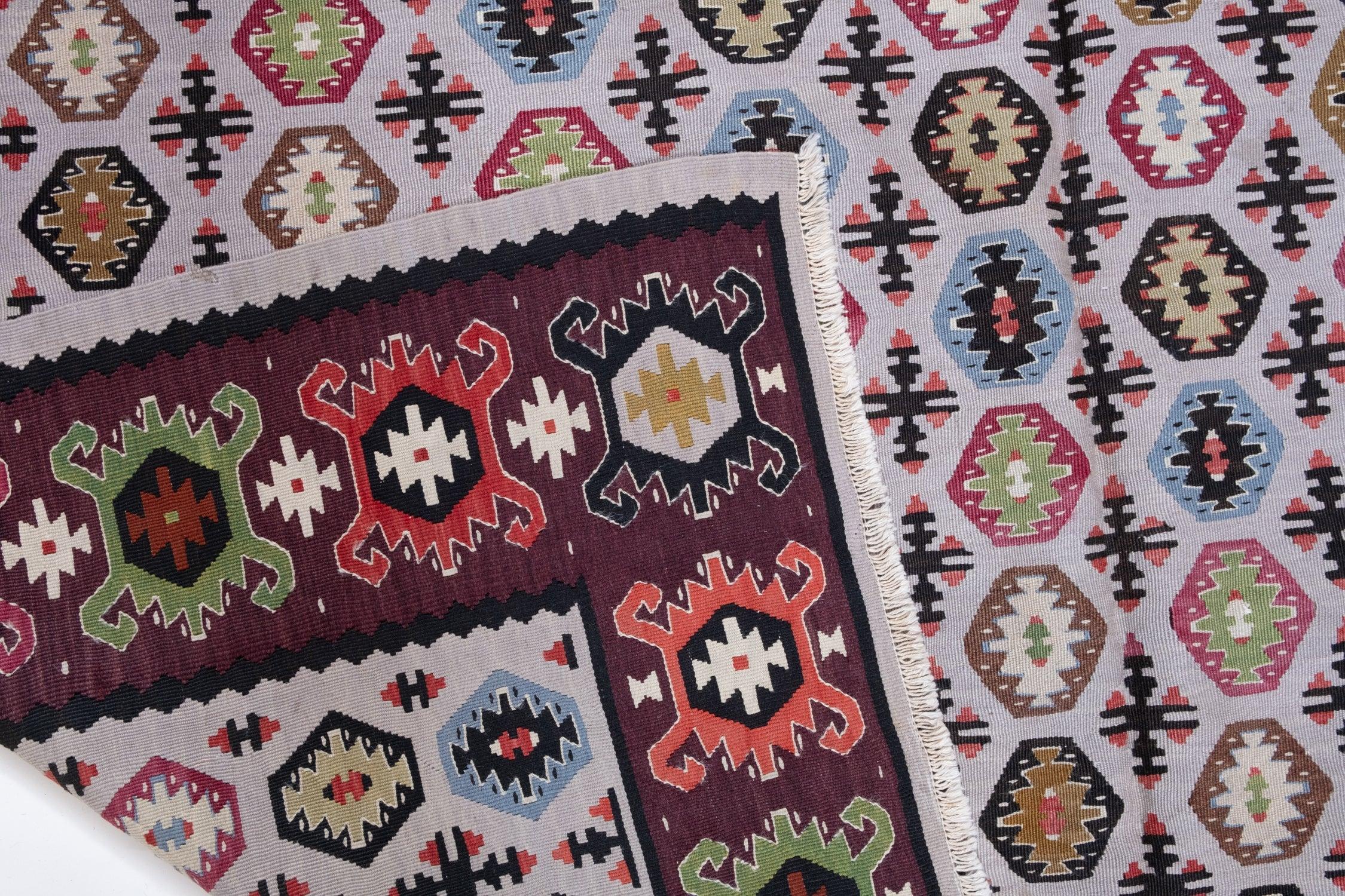 Antique Sarkoy Kilim Rug, Western Anatolian Turkish Carpet, Balkan Style Unique In Good Condition For Sale In Tokyo, JP
