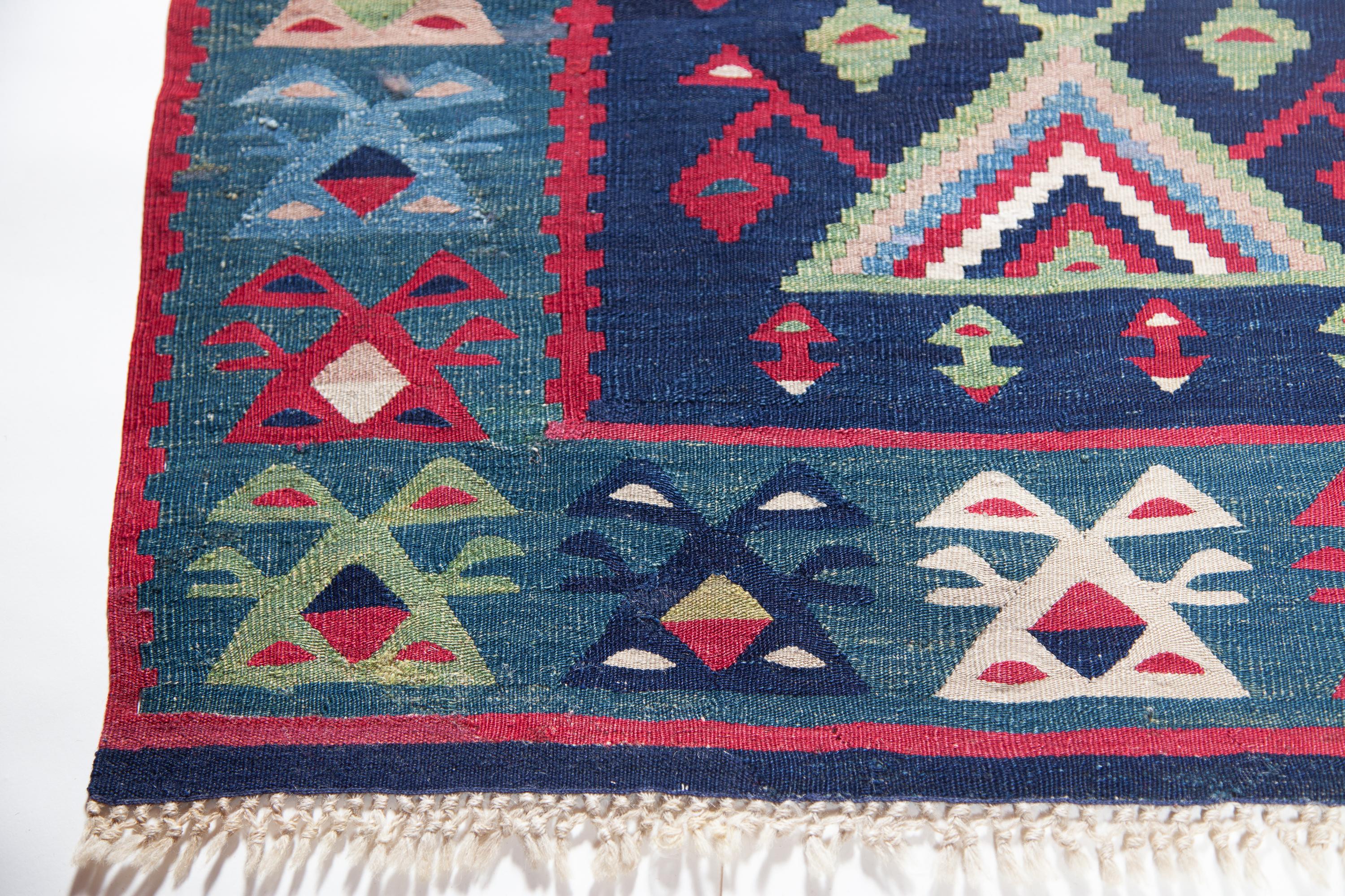 20th Century Antique Sarkoy Kilim Rug, Western Anatolian Turkish Carpet, Balkan Style Unique For Sale