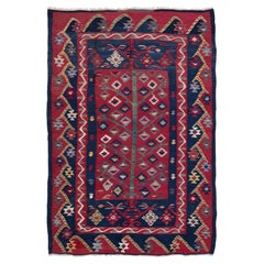 Antique Sarkoy Kilim Rug, Western Anatolian Turkish Carpet, Balkan Style Unique
