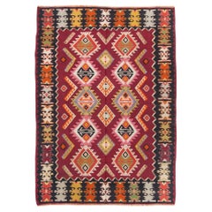 Antique Sarkoy Kilim Rug, Western Anatolian Turkish Carpet, Balkan Style Unique