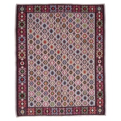 Tapis Kilim antique Sarkoy, tapis turc d'Anatolie occidentale, style balkanique unique