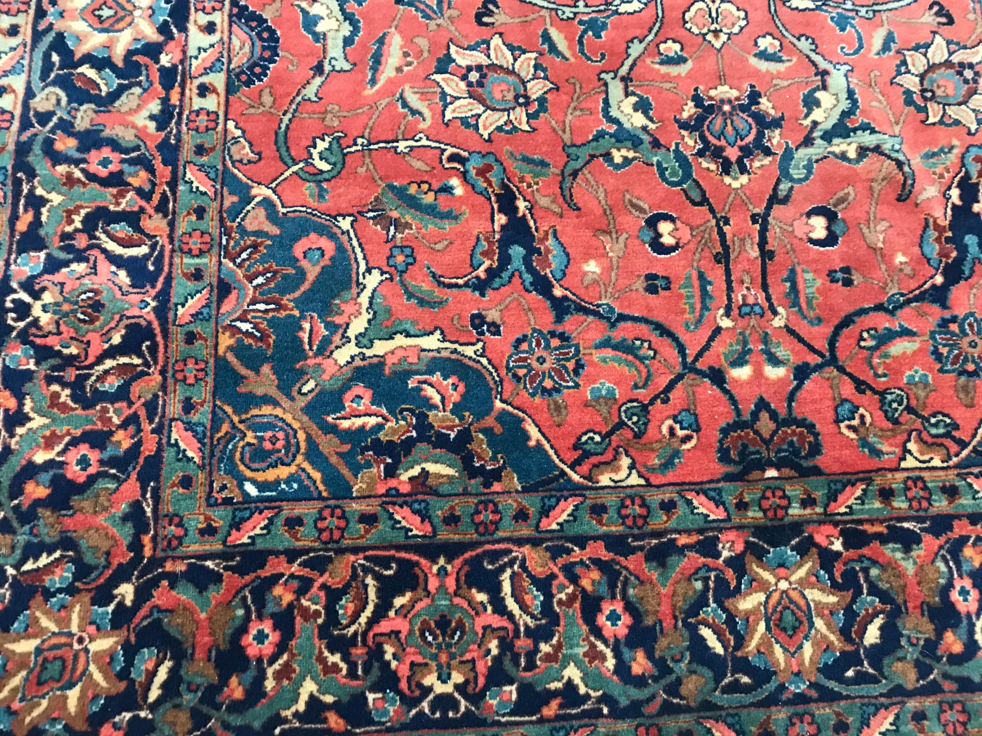 20th Century Bobyrug’s Beautiful fine Antique Sarogh Rug For Sale