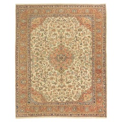 Antiker Sarough (Elfenbein, Terrakotta-Rot, 12'4" × 9'10")