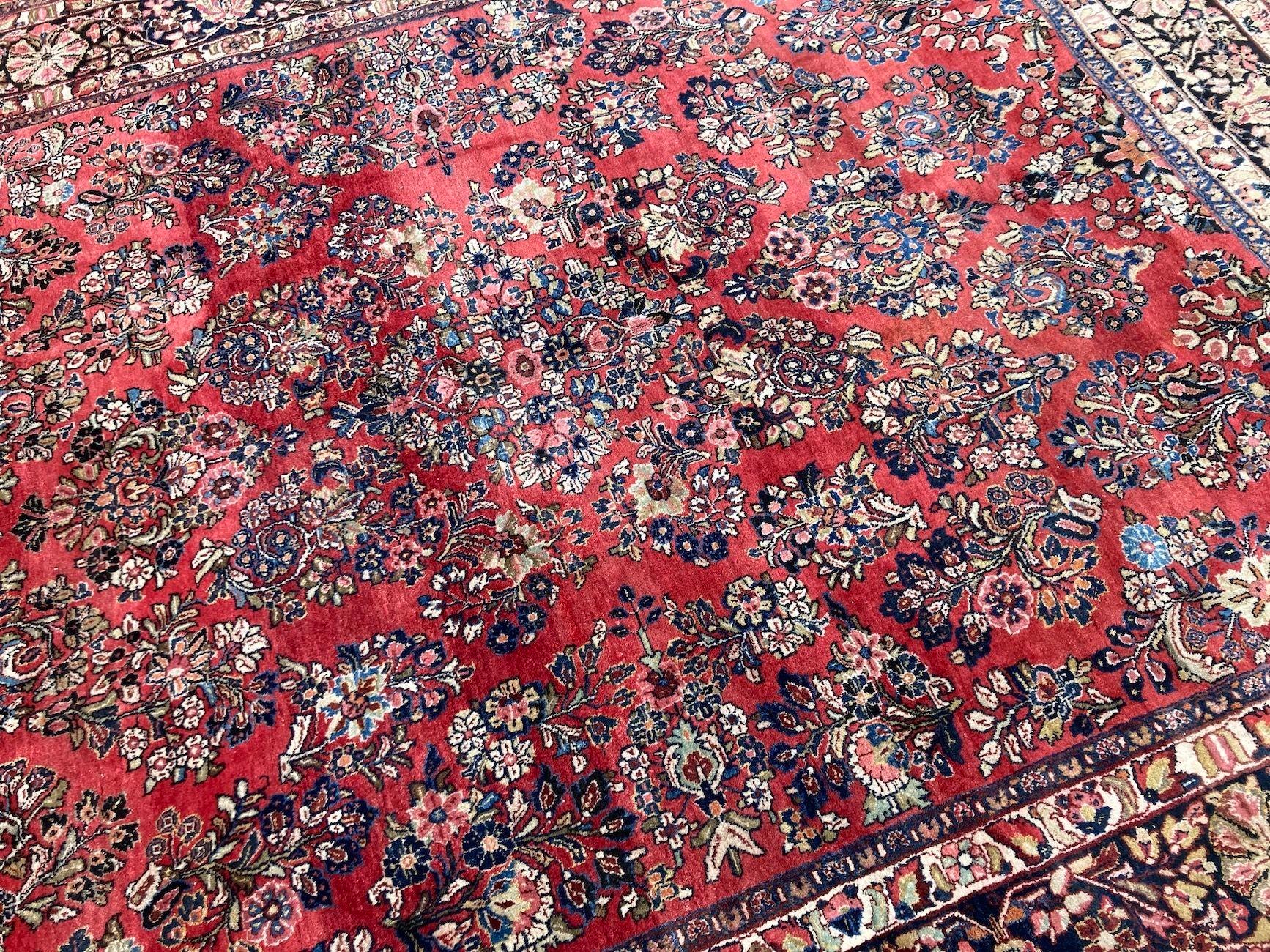 Antique Sarouk Carpet 3.07m x 2.45m For Sale 6