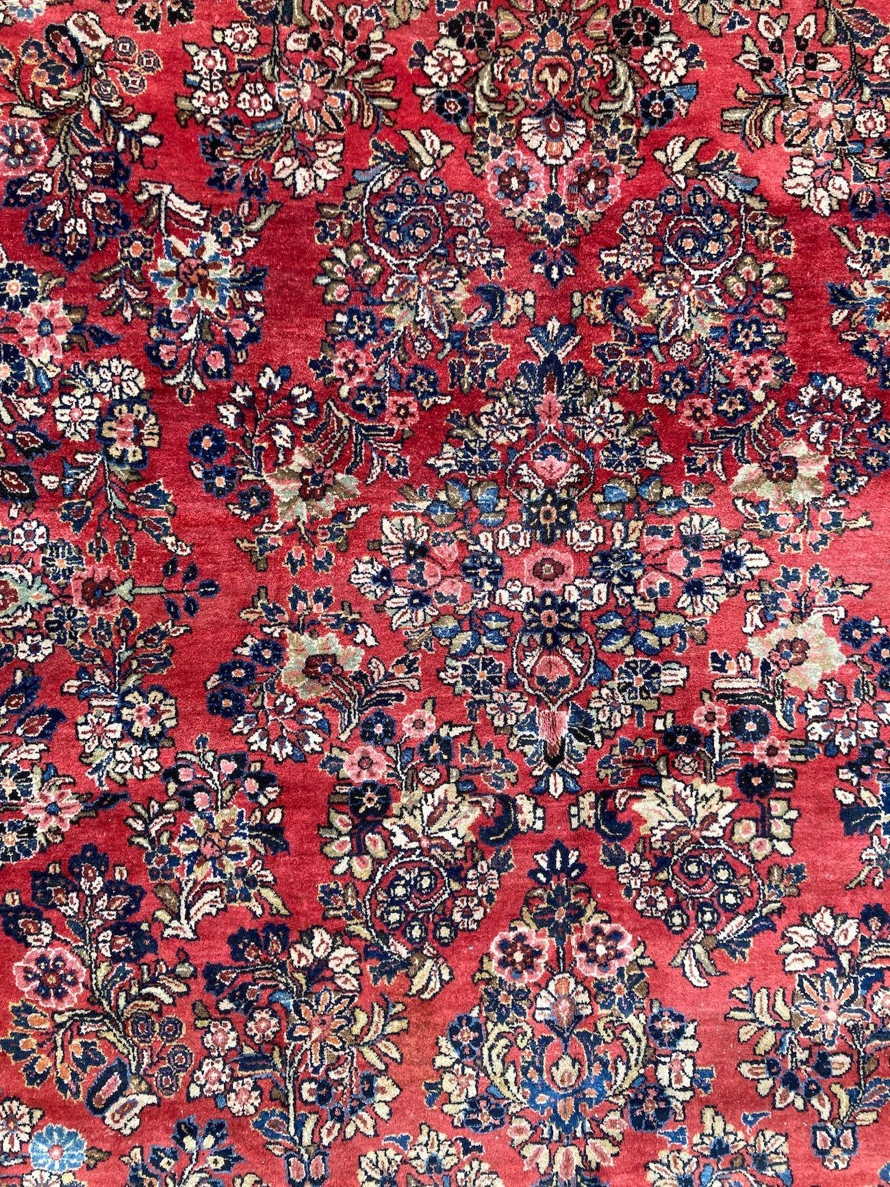 Antique Sarouk Carpet 3.07m x 2.45m For Sale 9