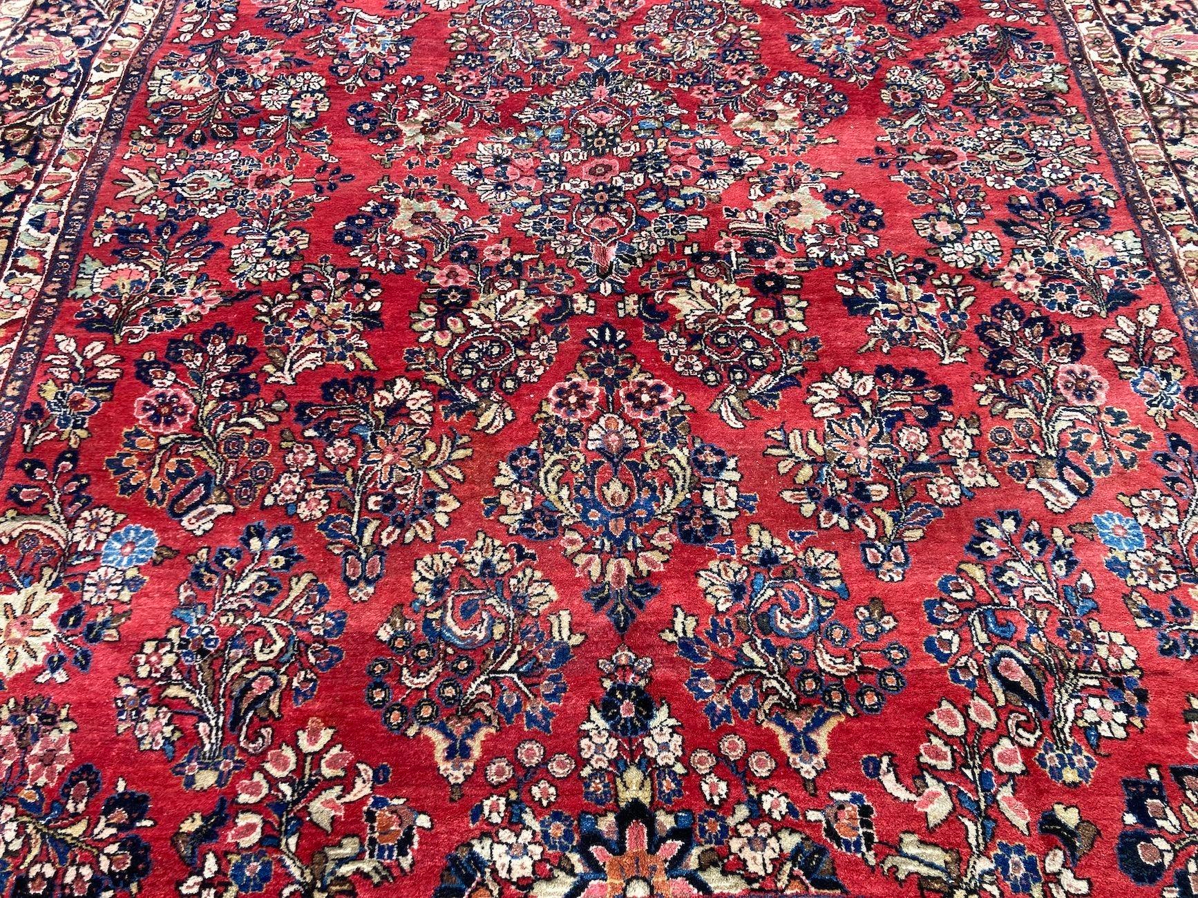 Antique Sarouk Carpet 3.07m x 2.45m For Sale 3