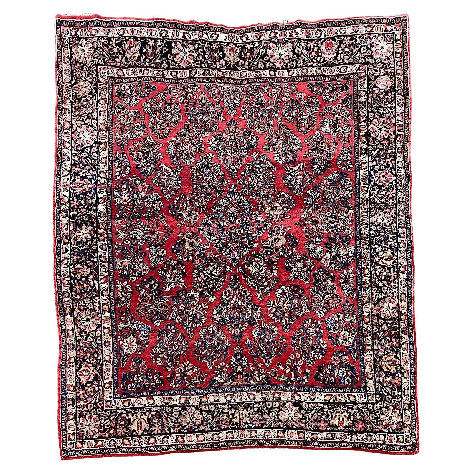 Antique Sarouk Carpet 3.07m x 2.45m For Sale