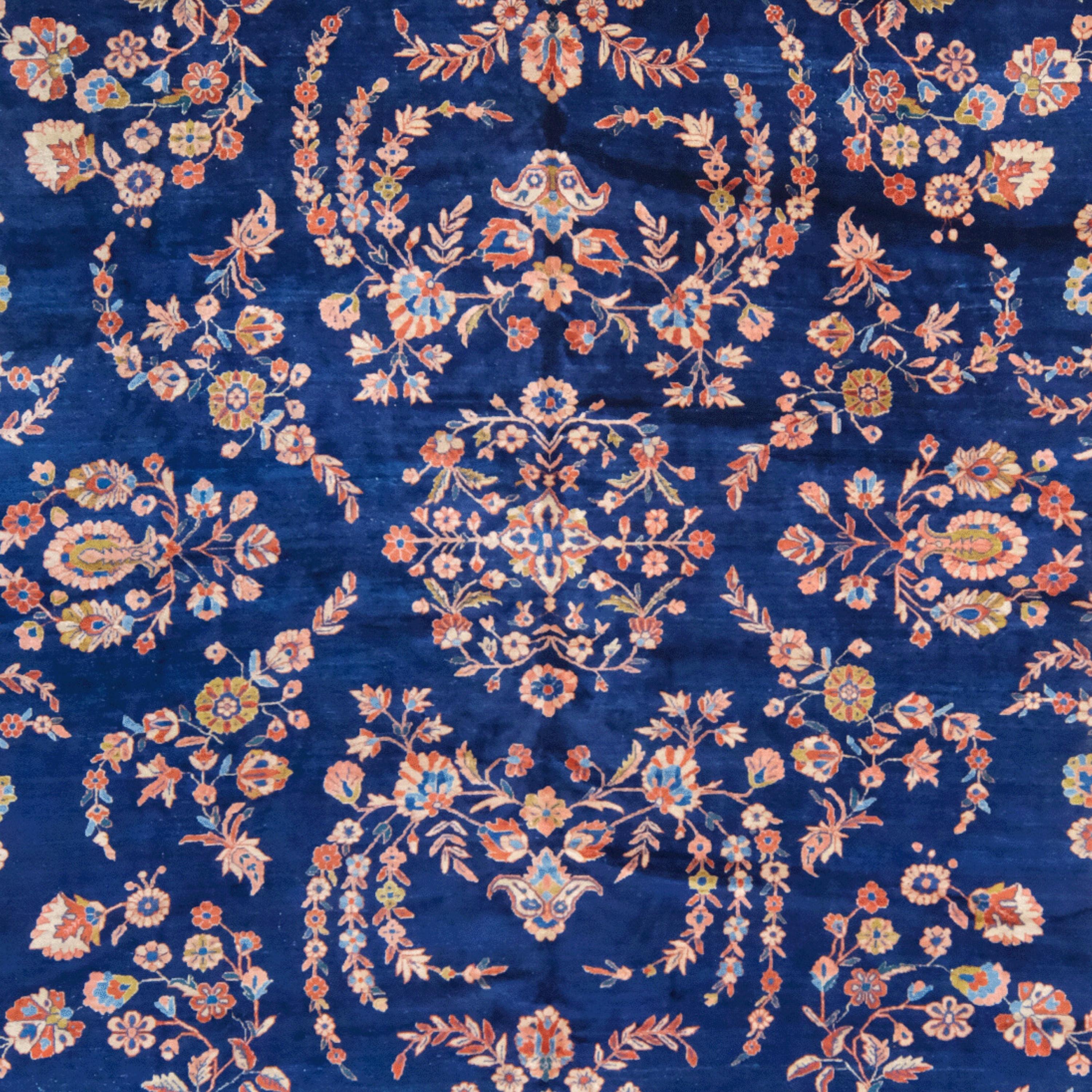 Antiker Sarouk-Teppich - Circa 1900 Persischer Sarouk-Teppich, Vintage-Teppich, Wollteppich im Zustand „Gut“ im Angebot in Sultanahmet, 34