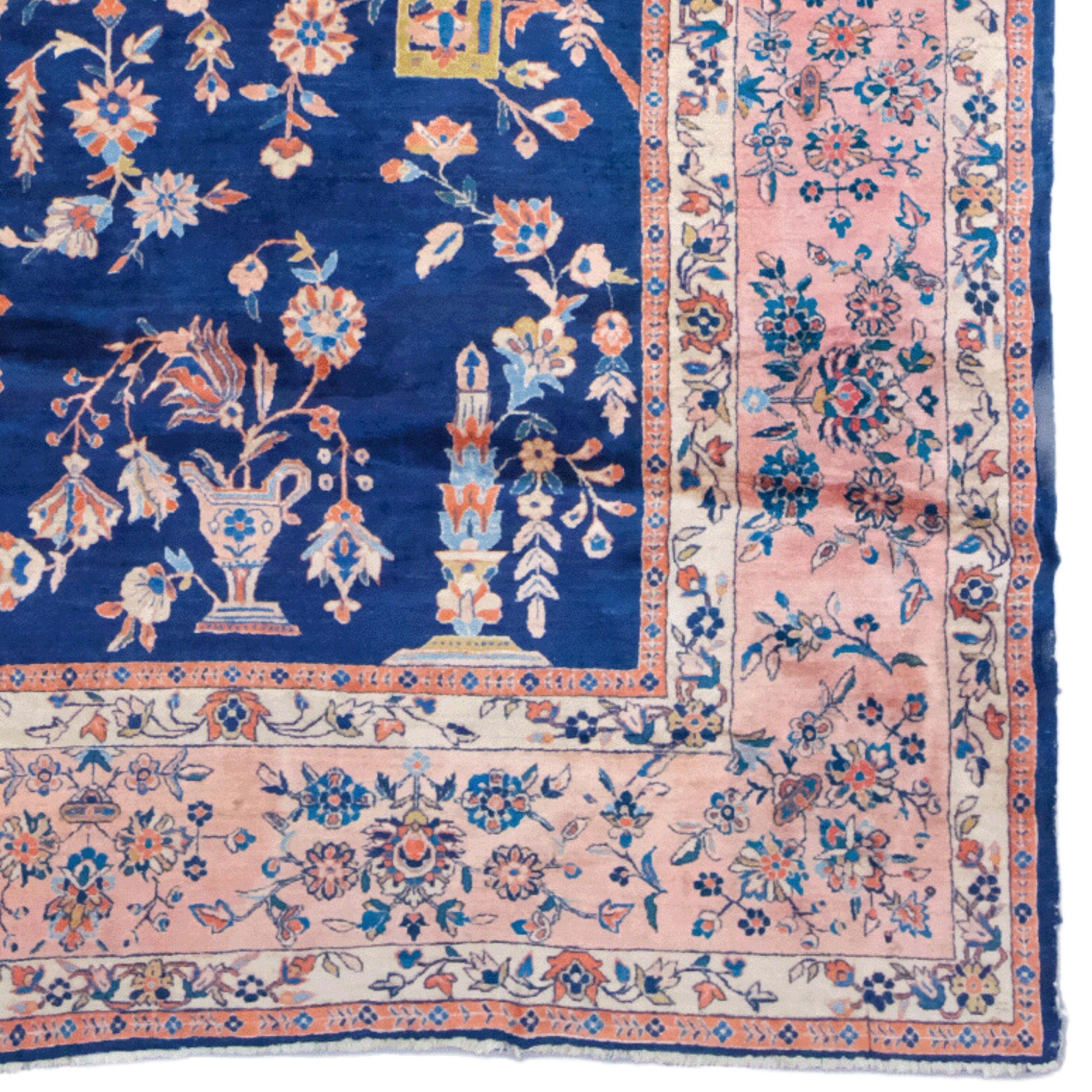 Antiker Sarouk-Teppich - Circa 1900 Persischer Sarouk-Teppich, Vintage-Teppich, Wollteppich (Wolle) im Angebot