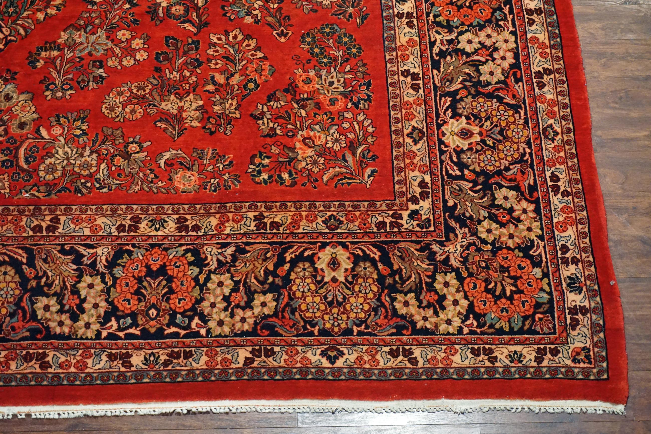 Hand-Knotted Antique Sarouk, circa 1920 For Sale