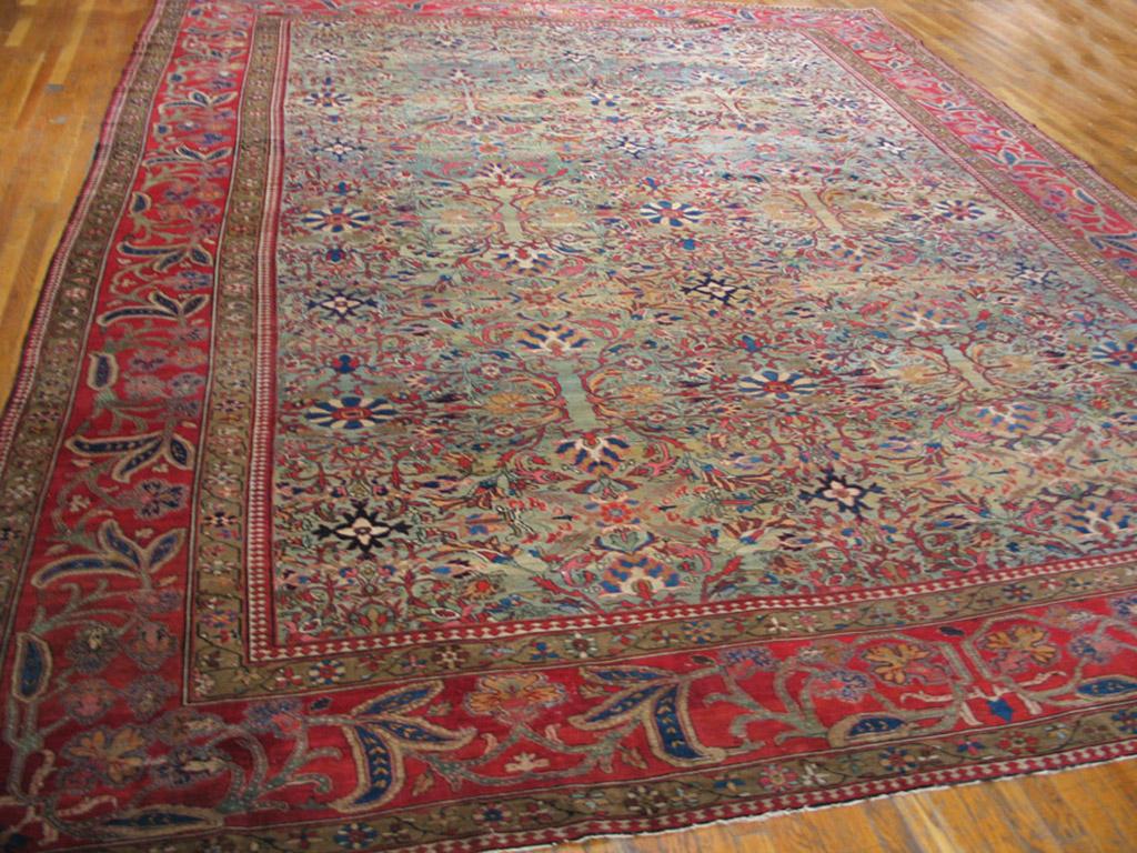 Hand-Knotted 19th Century  Persian Sarouk Farahan Carpet ( 12' x 15'9