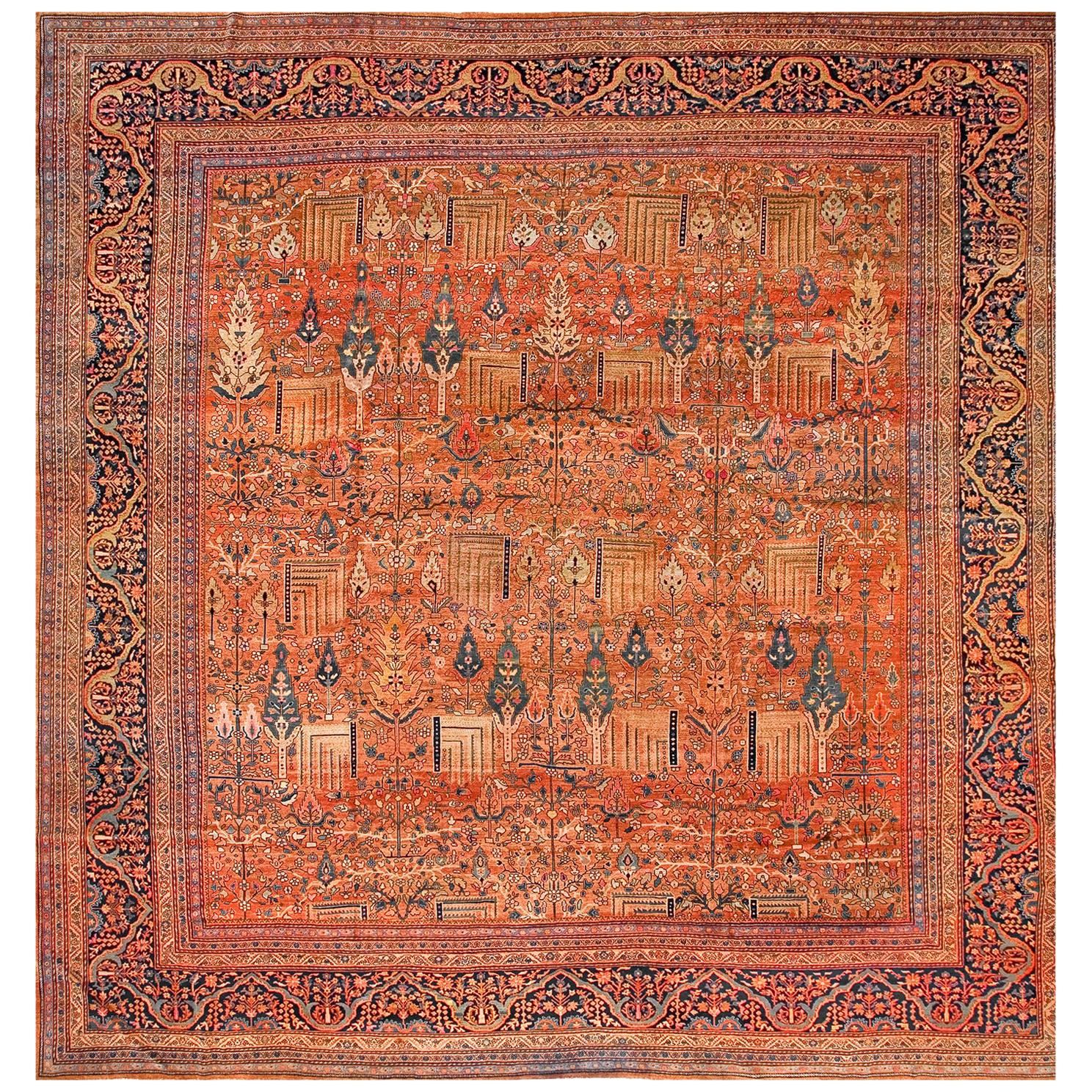 19th Century Persian Sarouk Farahan Carpet ( 14' x 14'4" - 427 x 437 )