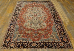 Awesome Ivory and Red Color with Florid Design Antique Sarouk Farahan Rug