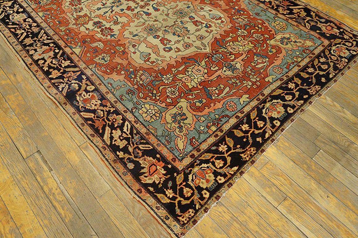 Hand-Knotted Antique Sarouk Farahan Rug 4' 6