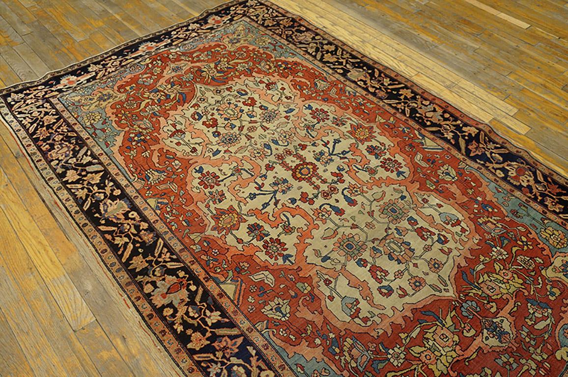 Fin du XIXe siècle Ancien tapis Sarouk Farahan 4' 6
