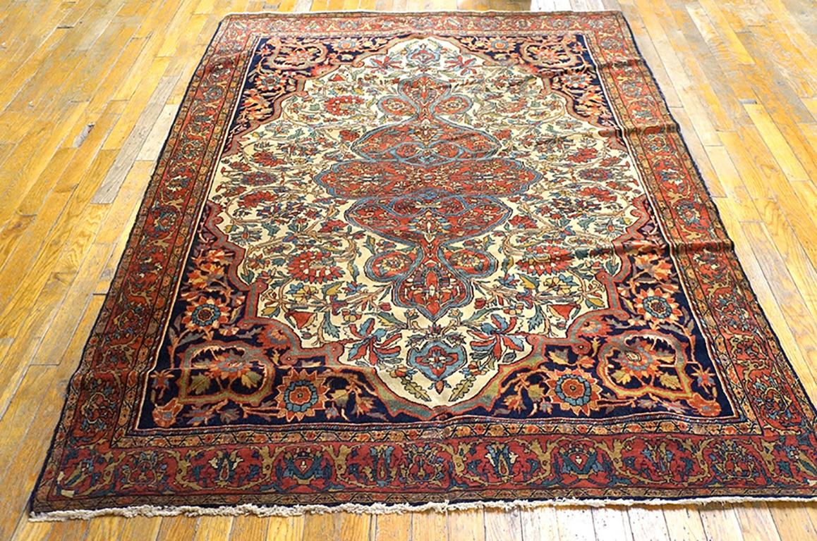 Antiker Sarouk-Farahan-Teppich, Größe: 4'8