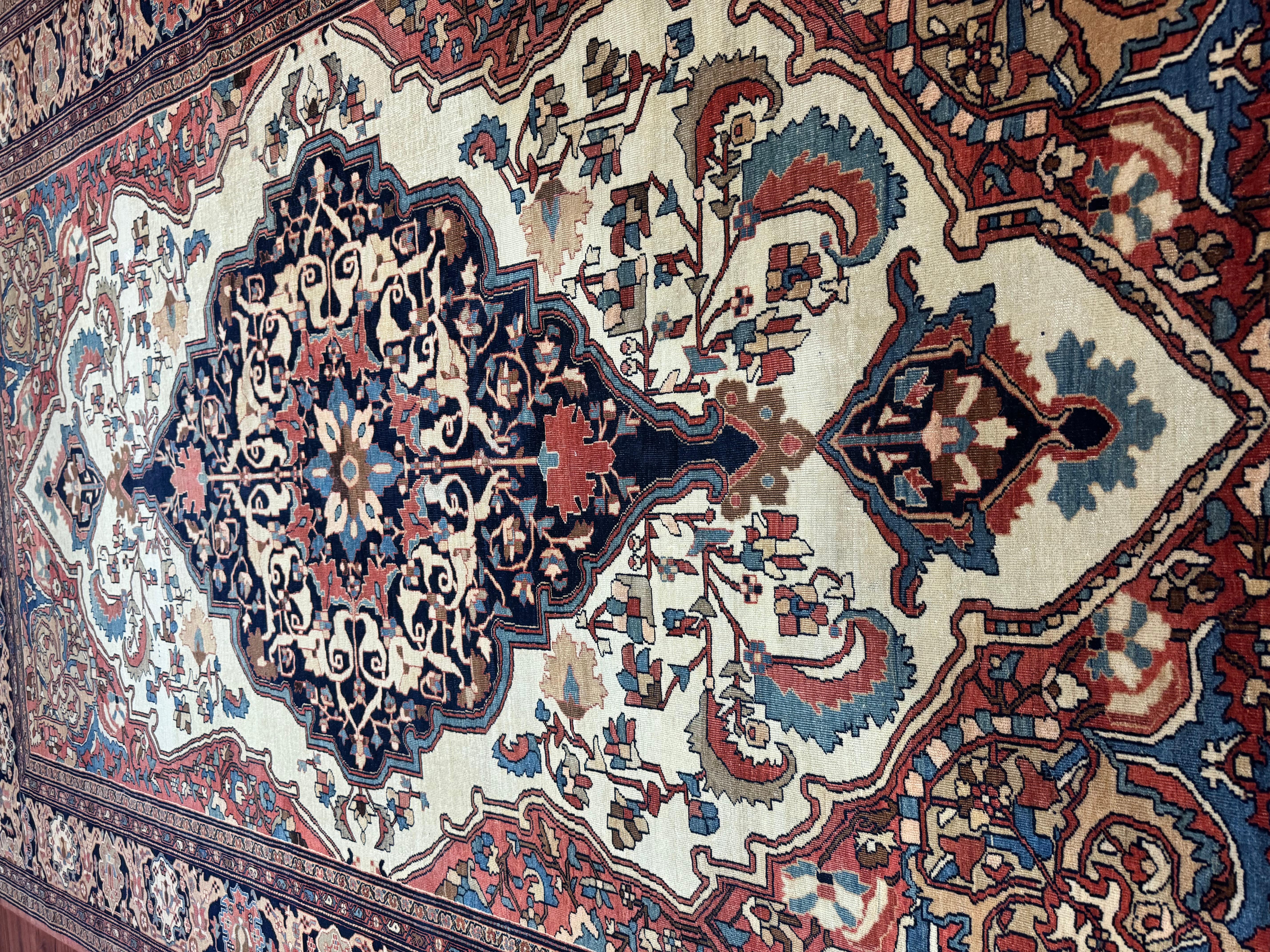 Antique Sarouk Farahan Rug  For Sale 9