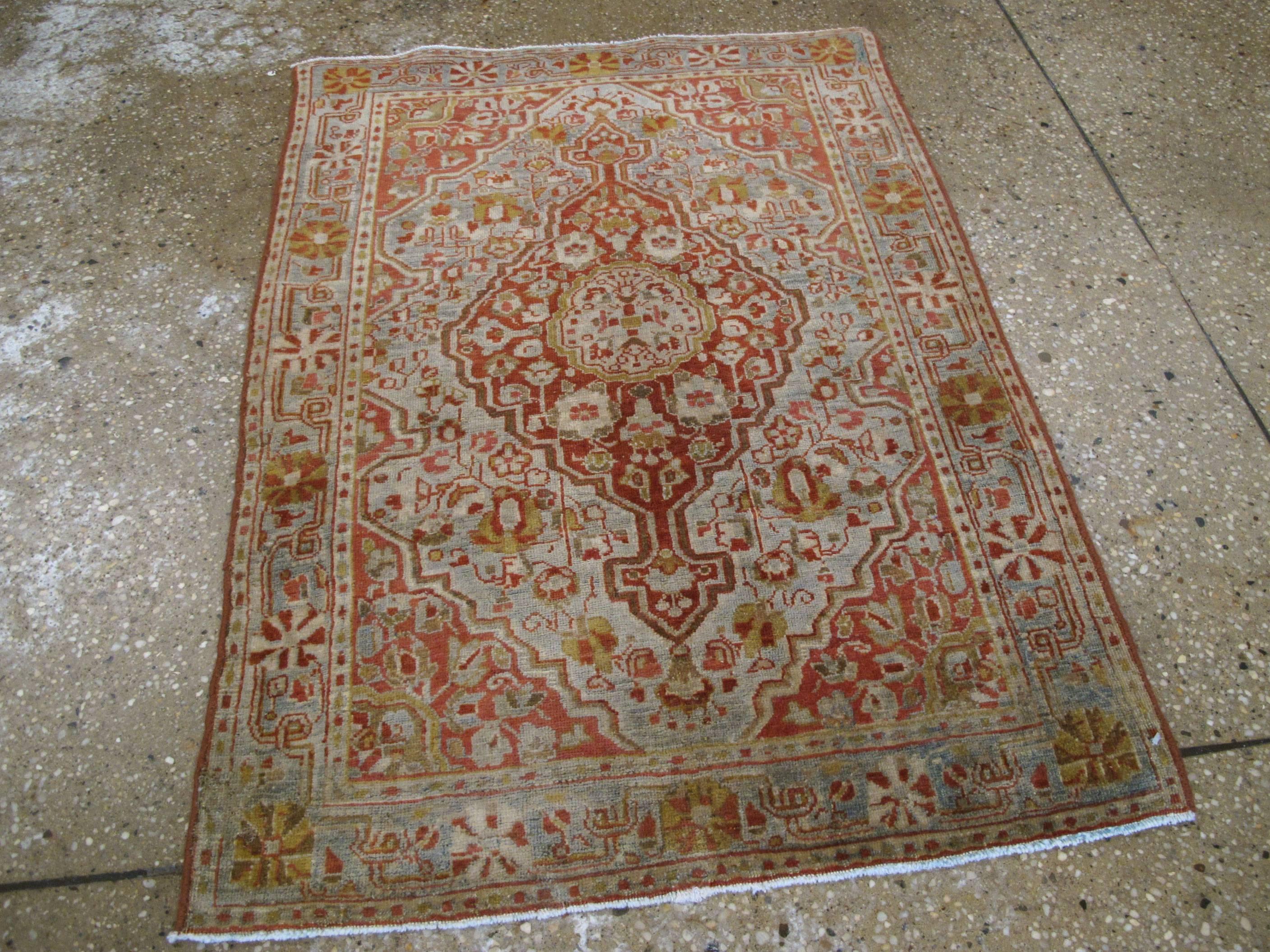 Hand-Knotted Antique Sarouk Farahan Rug For Sale