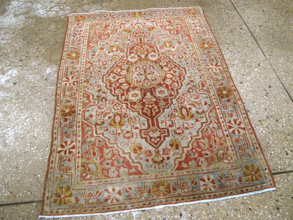 Hand-Knotted Antique Sarouk Farahan Rug For Sale