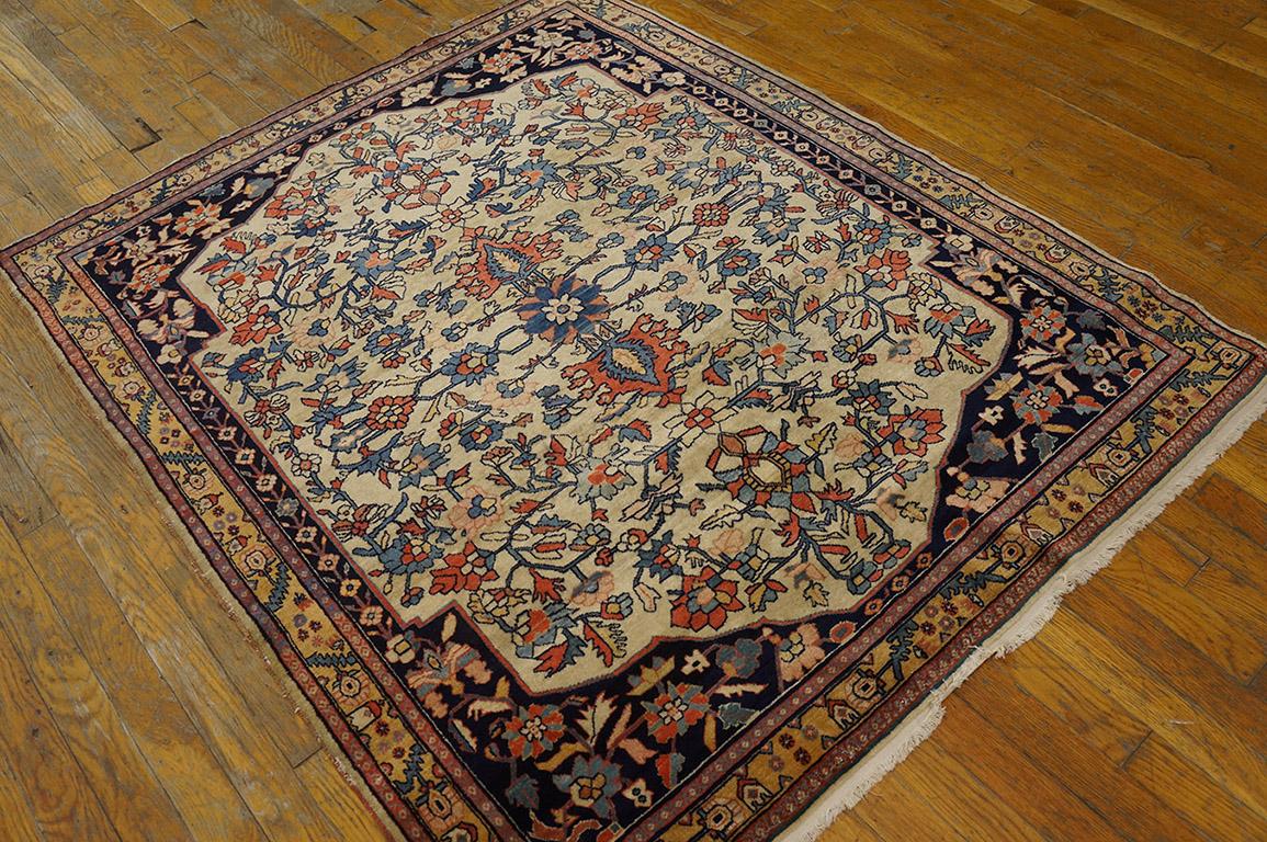 19th Century Persian Sarouk Farahan Carpet ( 4' x 4'10