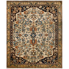 Antique 19th Century Persian Sarouk Farahan Carpet ( 4' x 4'10" - 122 x 147 )