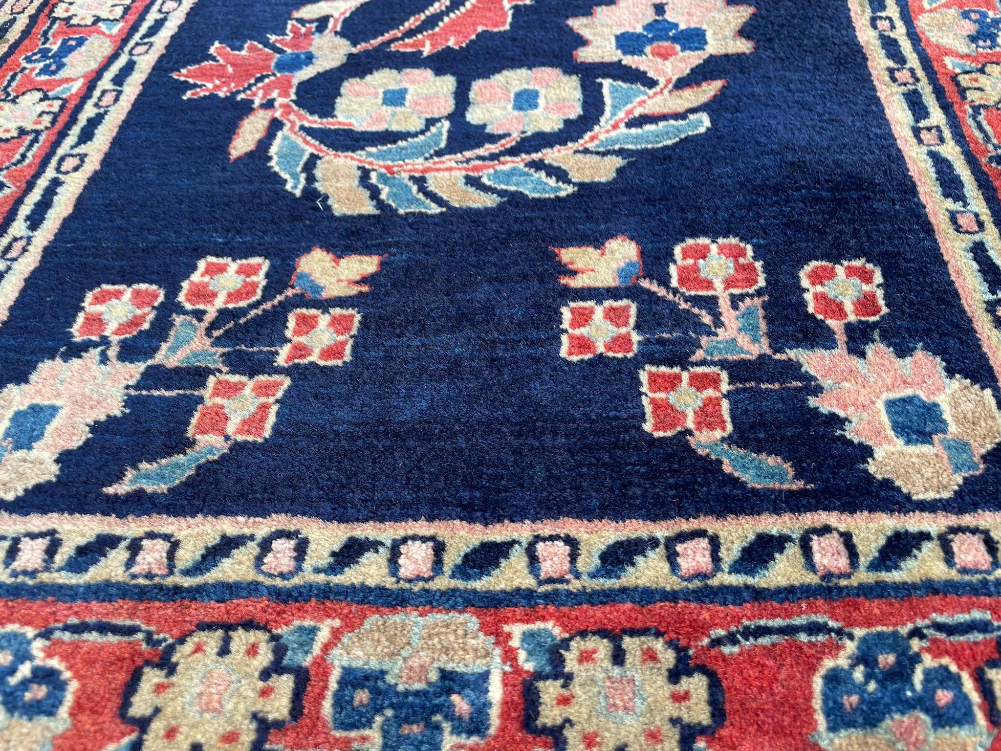 Persian Antique  Sarouk Mohajeran Oriental Rug, c-1910 For Sale