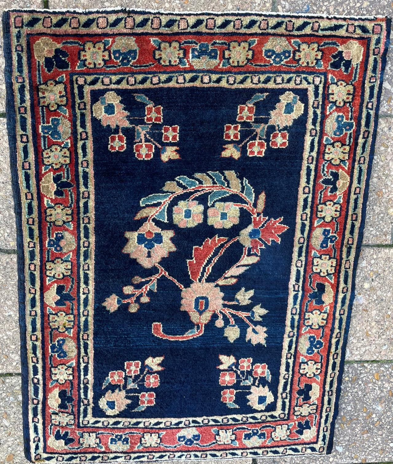 20th Century Antique  Sarouk Mohajeran Oriental Rug, c-1910 For Sale