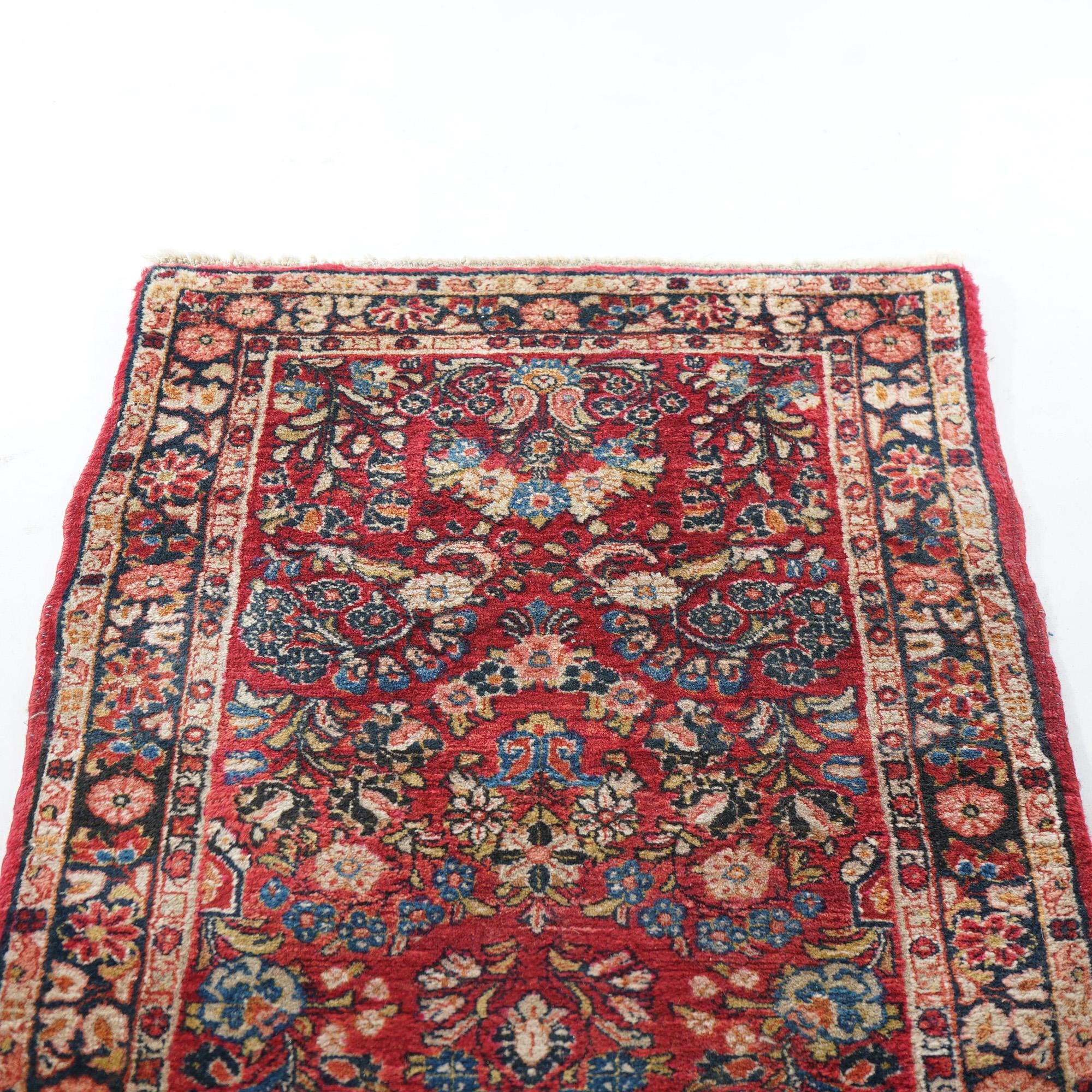 Antique Sarouk Oriental Long Wool Rug Runner,  Circa 1930 For Sale 5