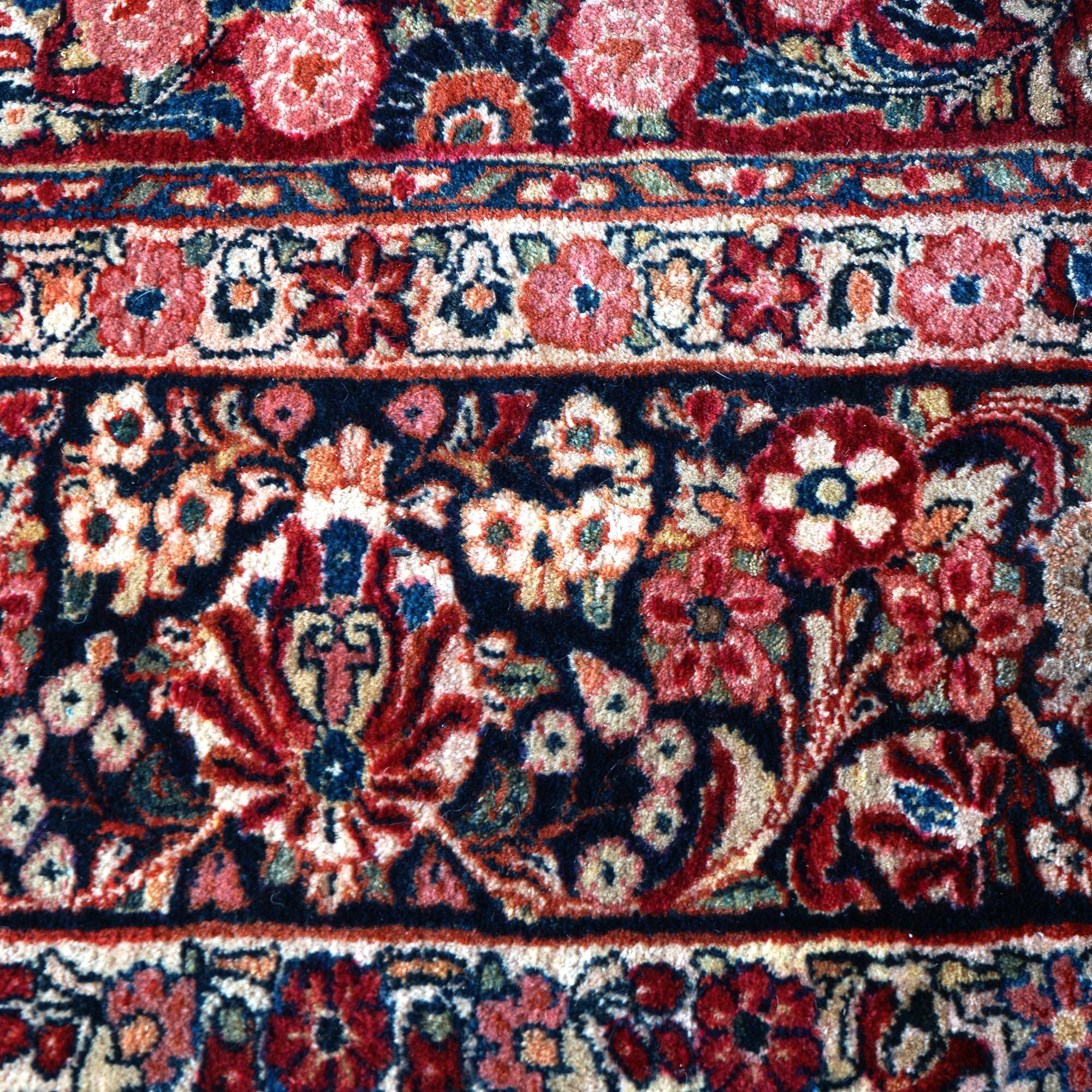 Antique Sarouk Oriental Wool Carpet  9’ X 12’ C1930 For Sale 5