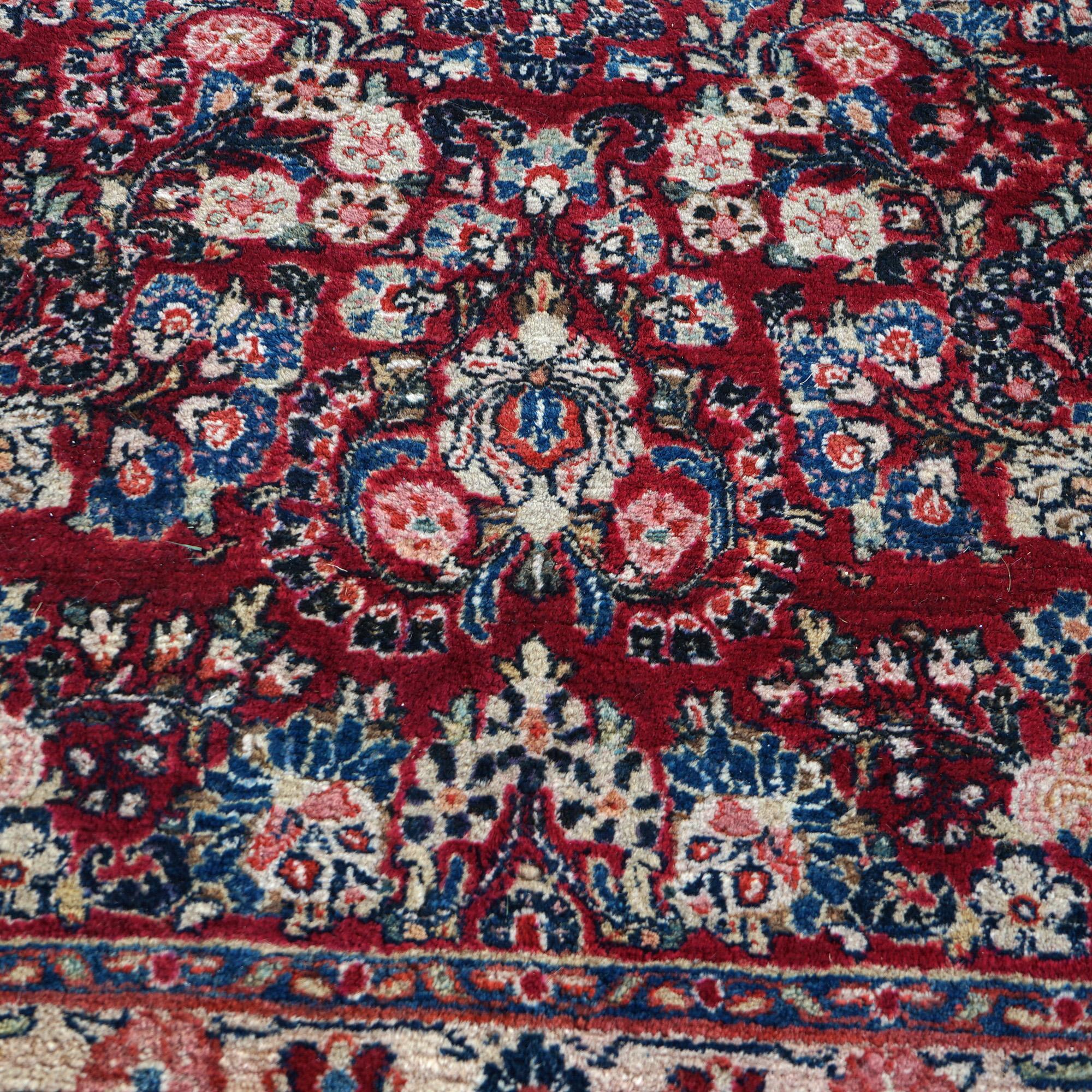 Antique Sarouk Oriental Wool Carpet  9’ X 12’ C1930 For Sale 7