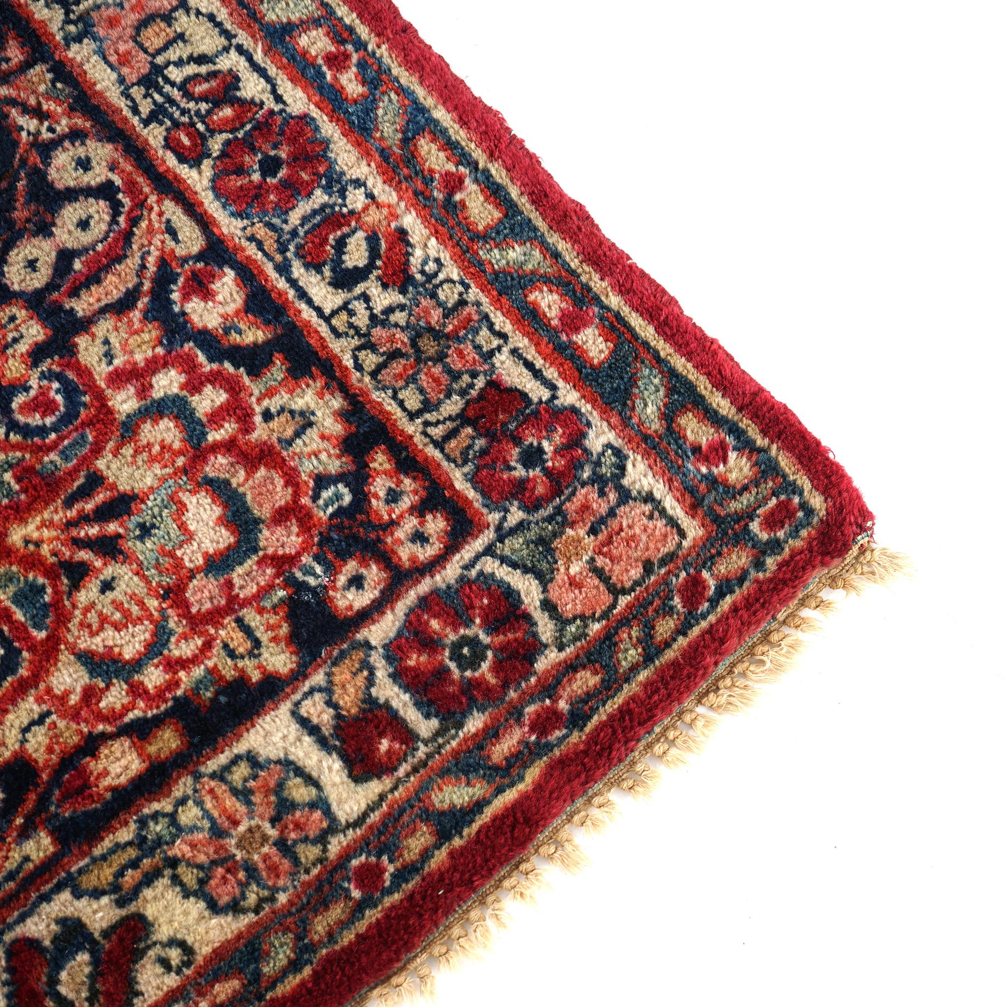 Antique Sarouk Oriental Wool Carpet  9’ X 12’ C1930 For Sale 2